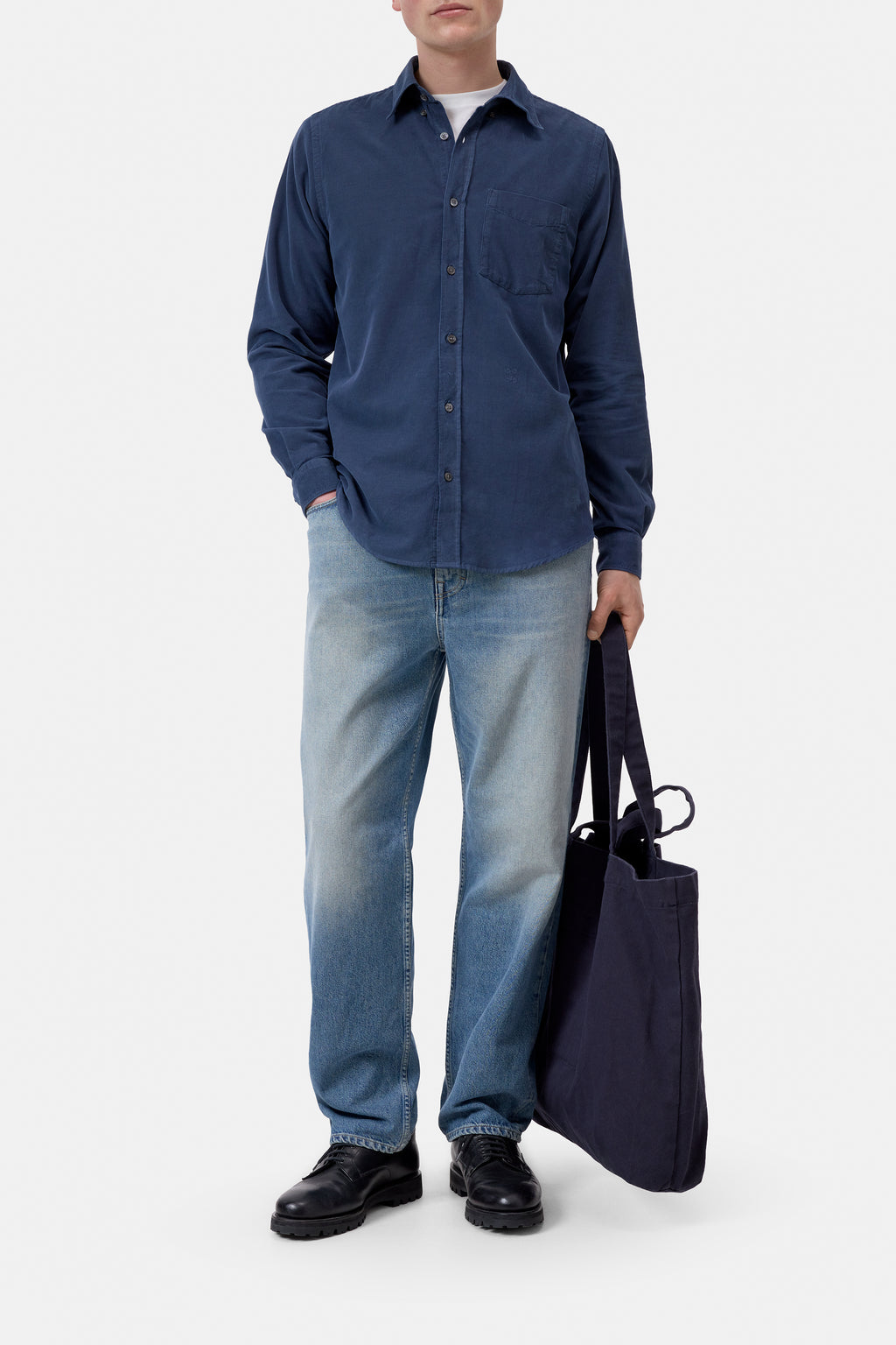 Closed Corduroy Button-Down Shirt - Dark Navy