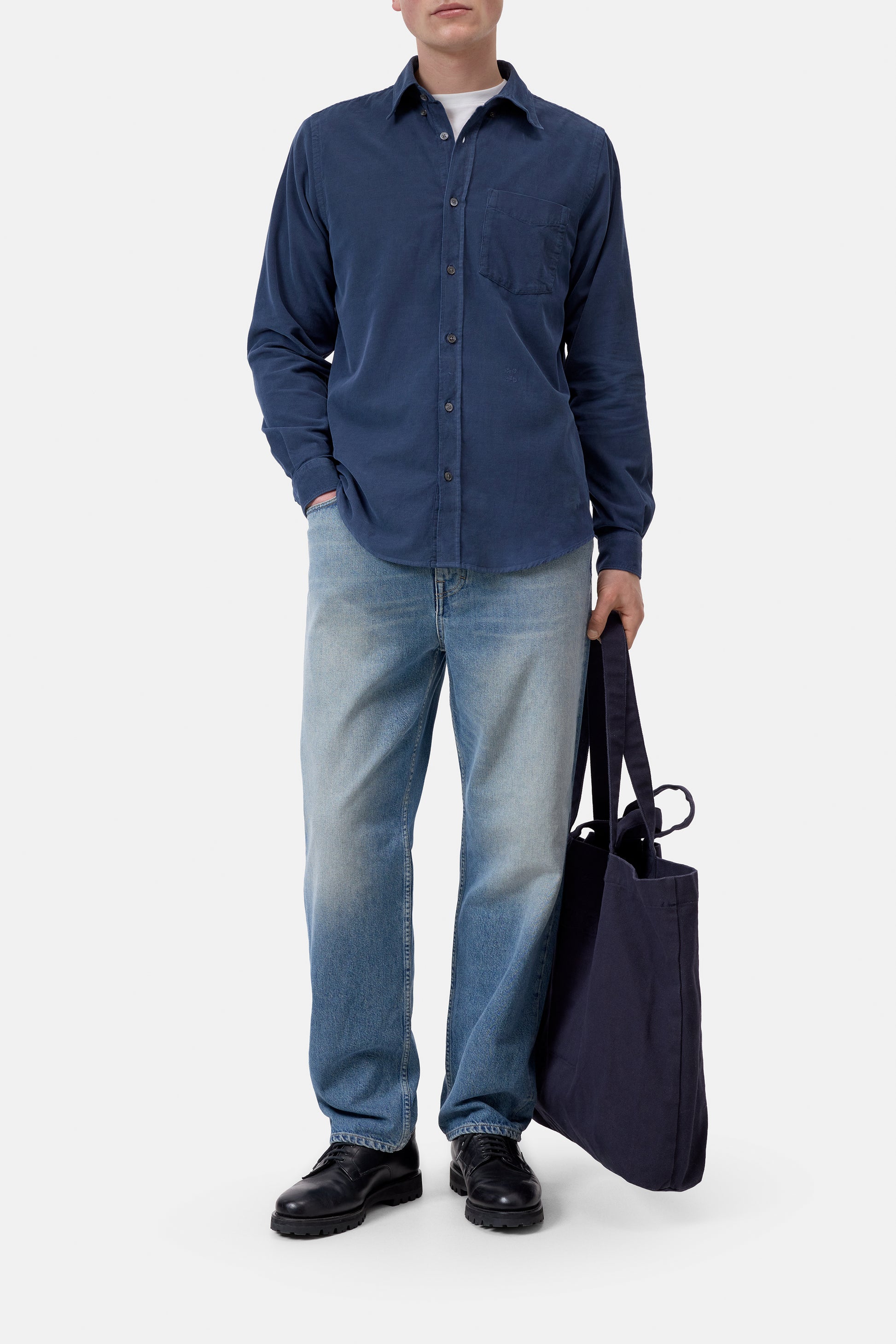 Closed Corduroy Button-Down Shirt - Dark Navy