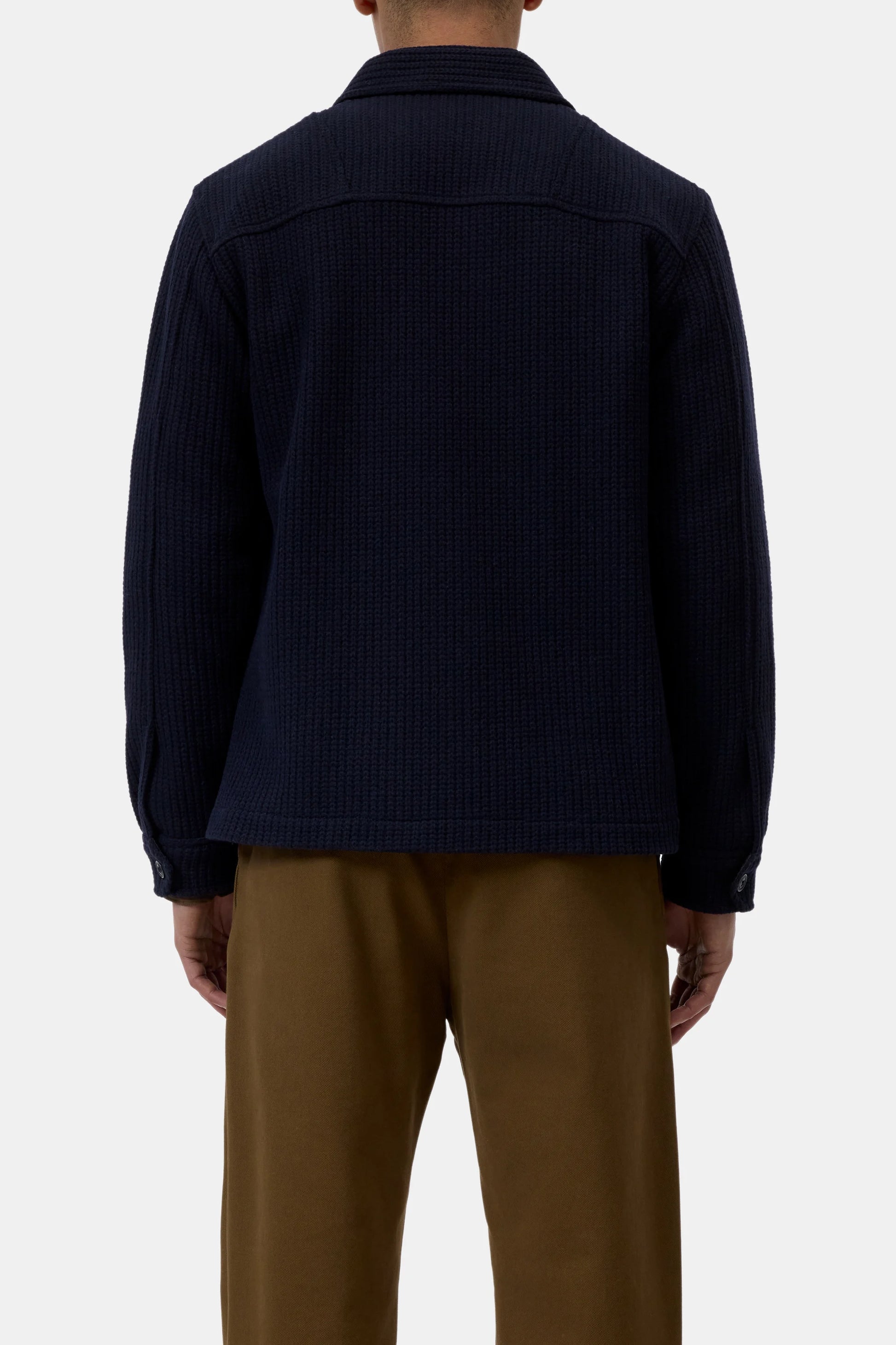 Closed Knit Overshirt With Zip - Dark Night