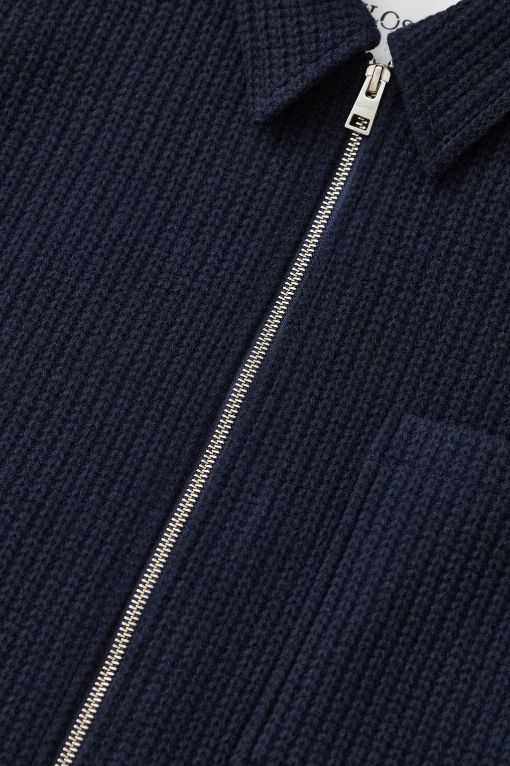 Closed Knit Overshirt With Zip - Dark Night
