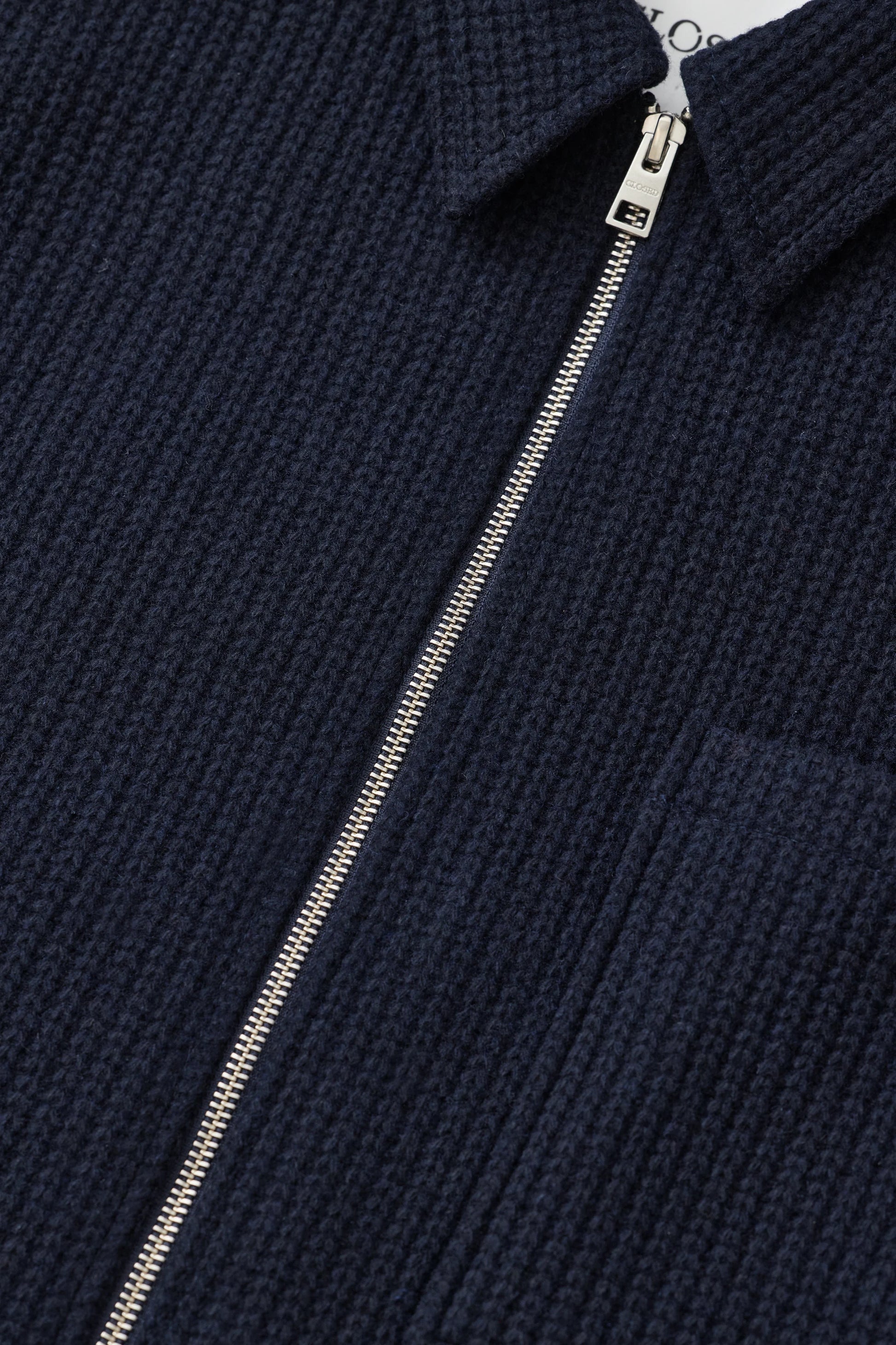 Closed Knit Overshirt With Zip - Dark Night