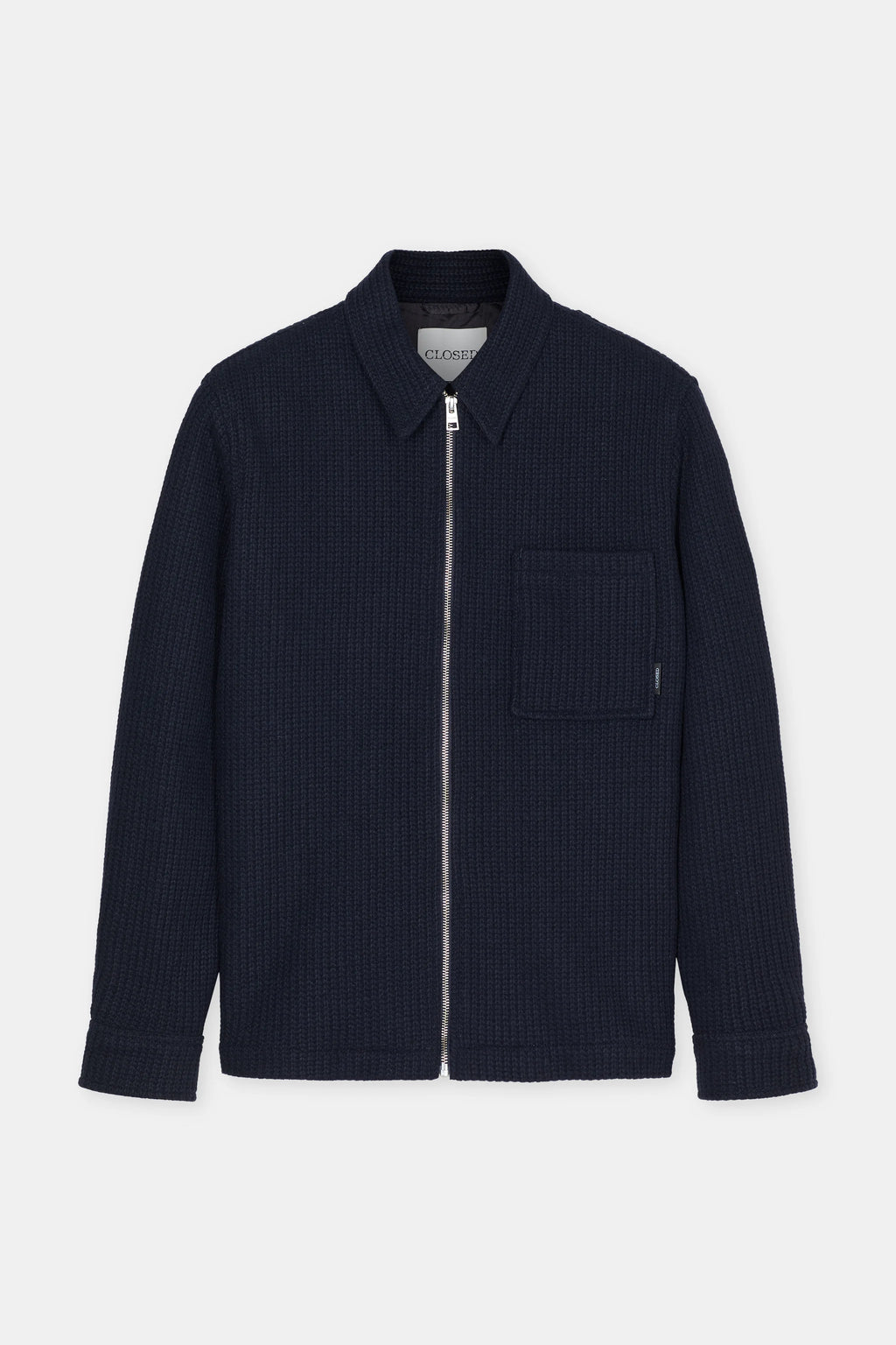 Closed Knit Overshirt With Zip - Dark Night