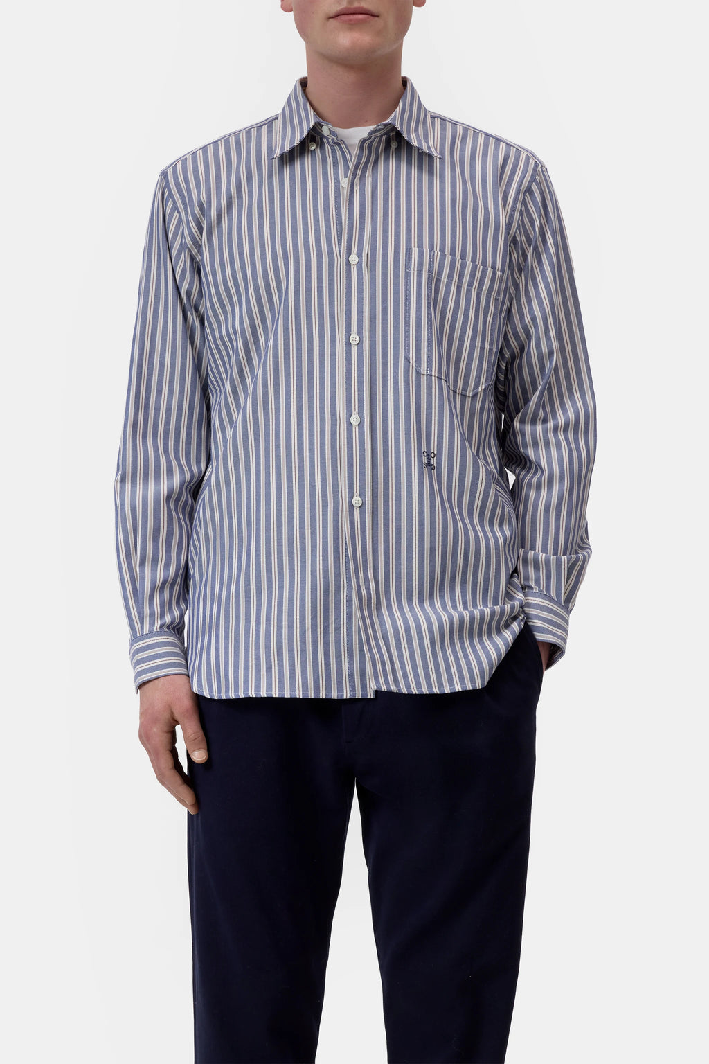 Closed Striped Cotton Shirt - Dark Night