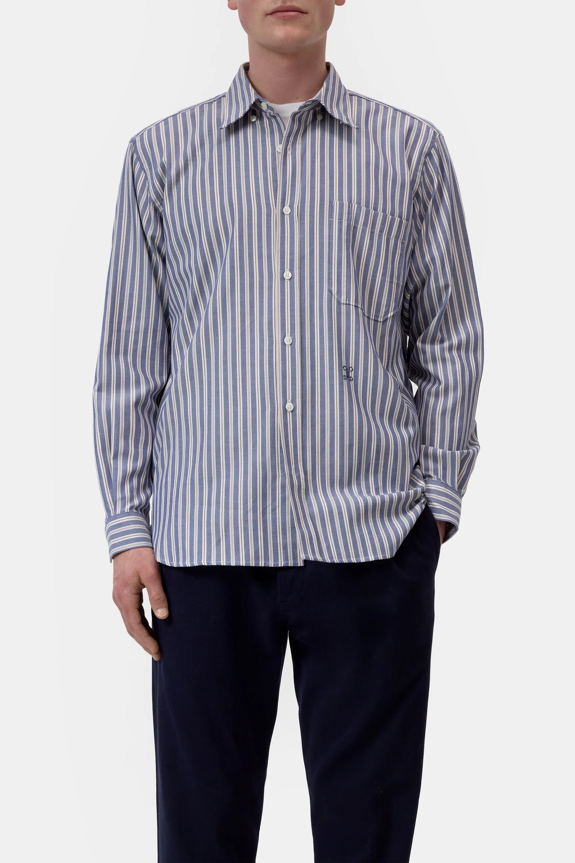Closed Striped Cotton Shirt - Dark Night