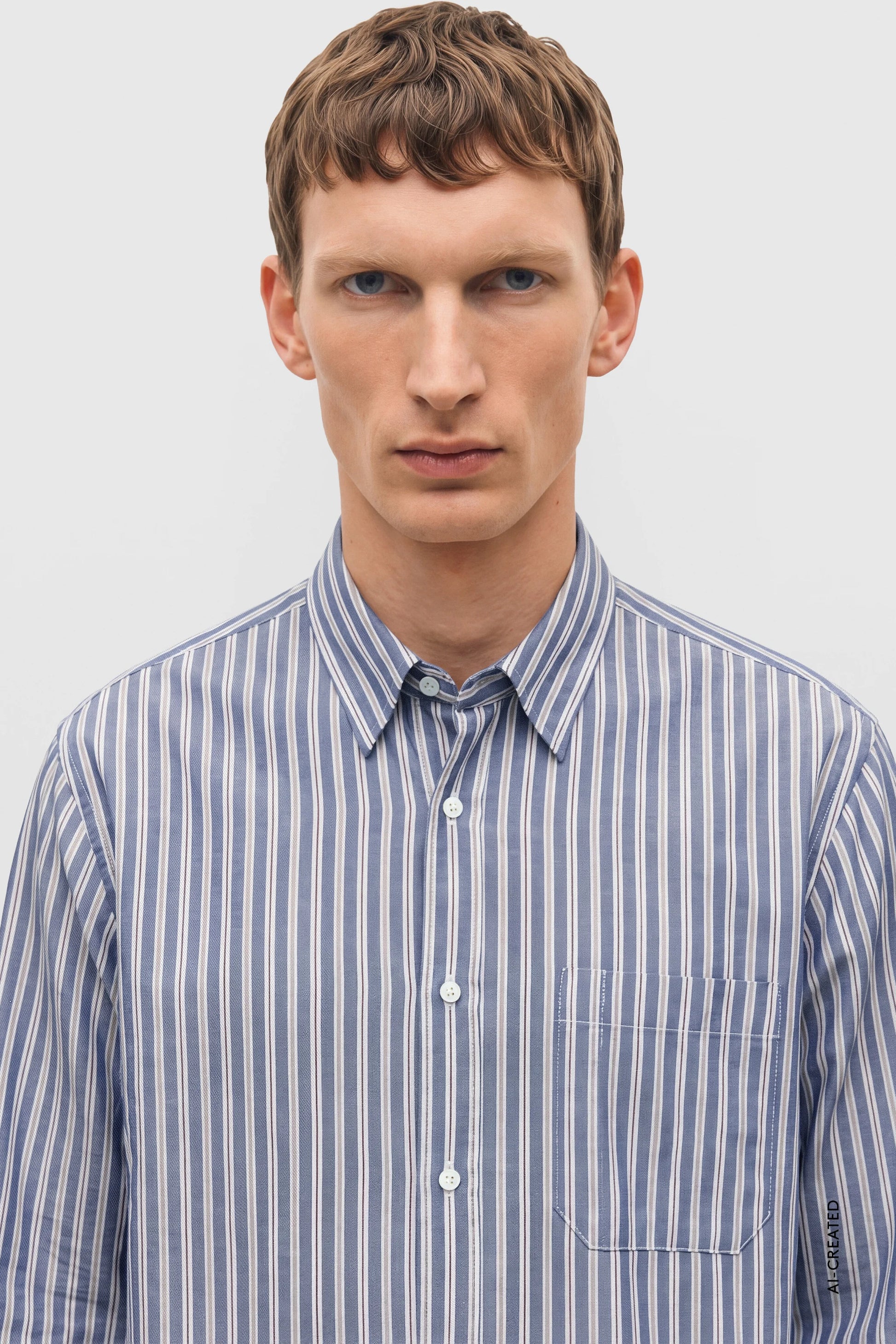Closed Striped Cotton Shirt - Dark Night
