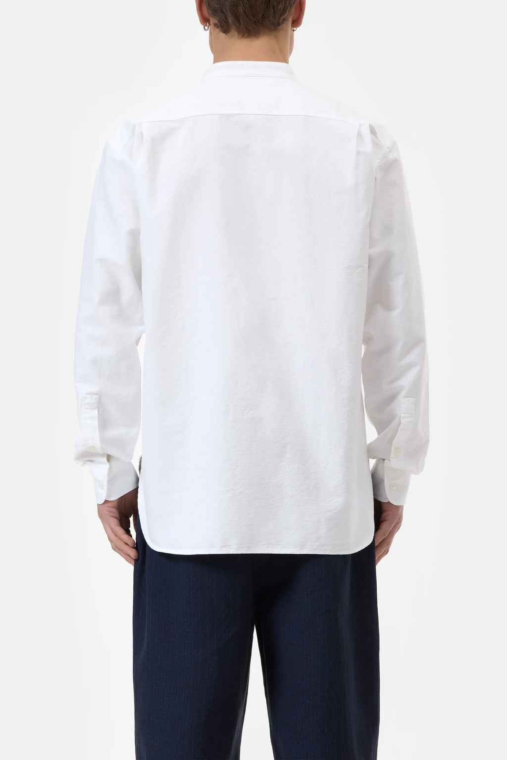 Closed Collarless Shirt - White