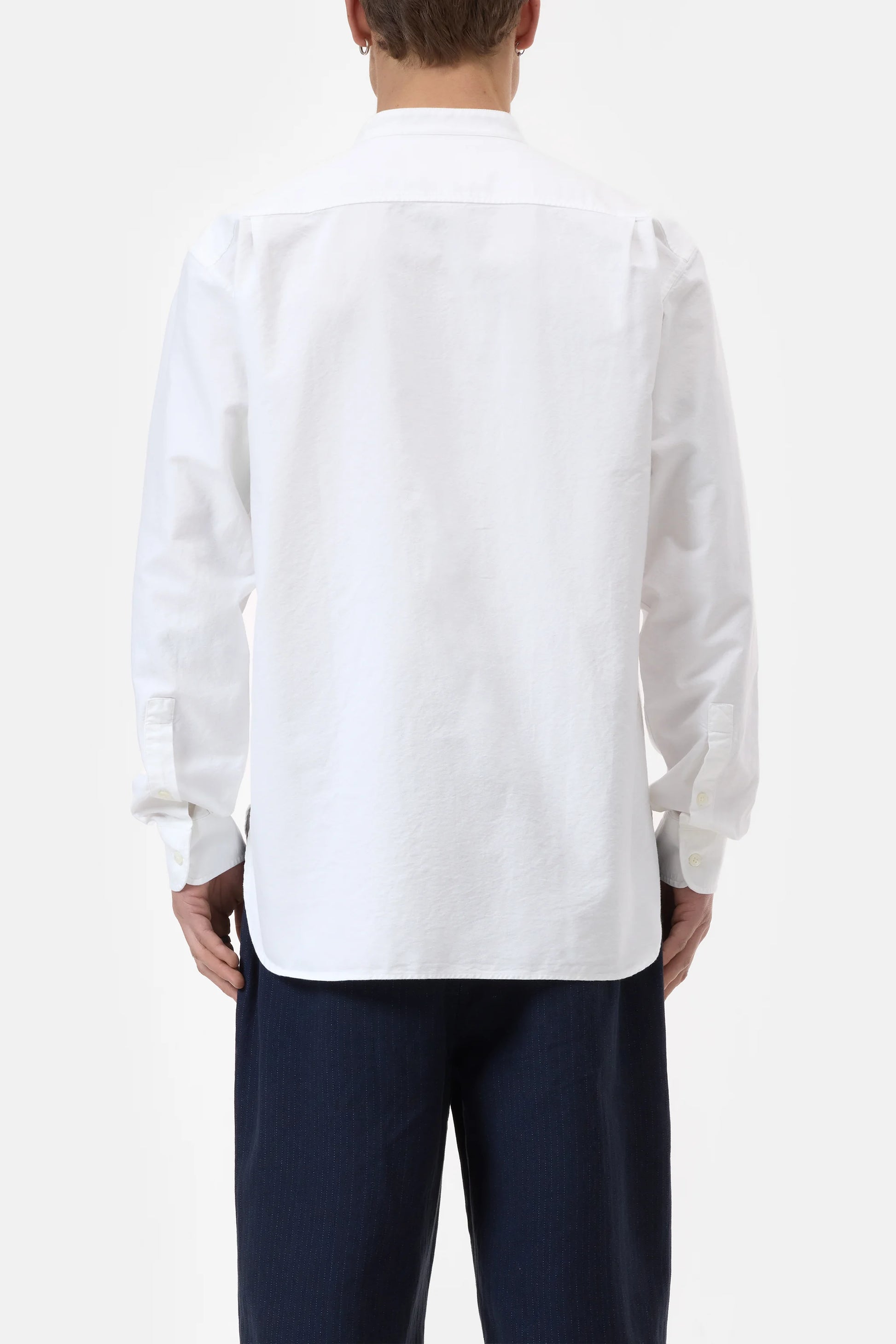 Closed Collarless Shirt - White