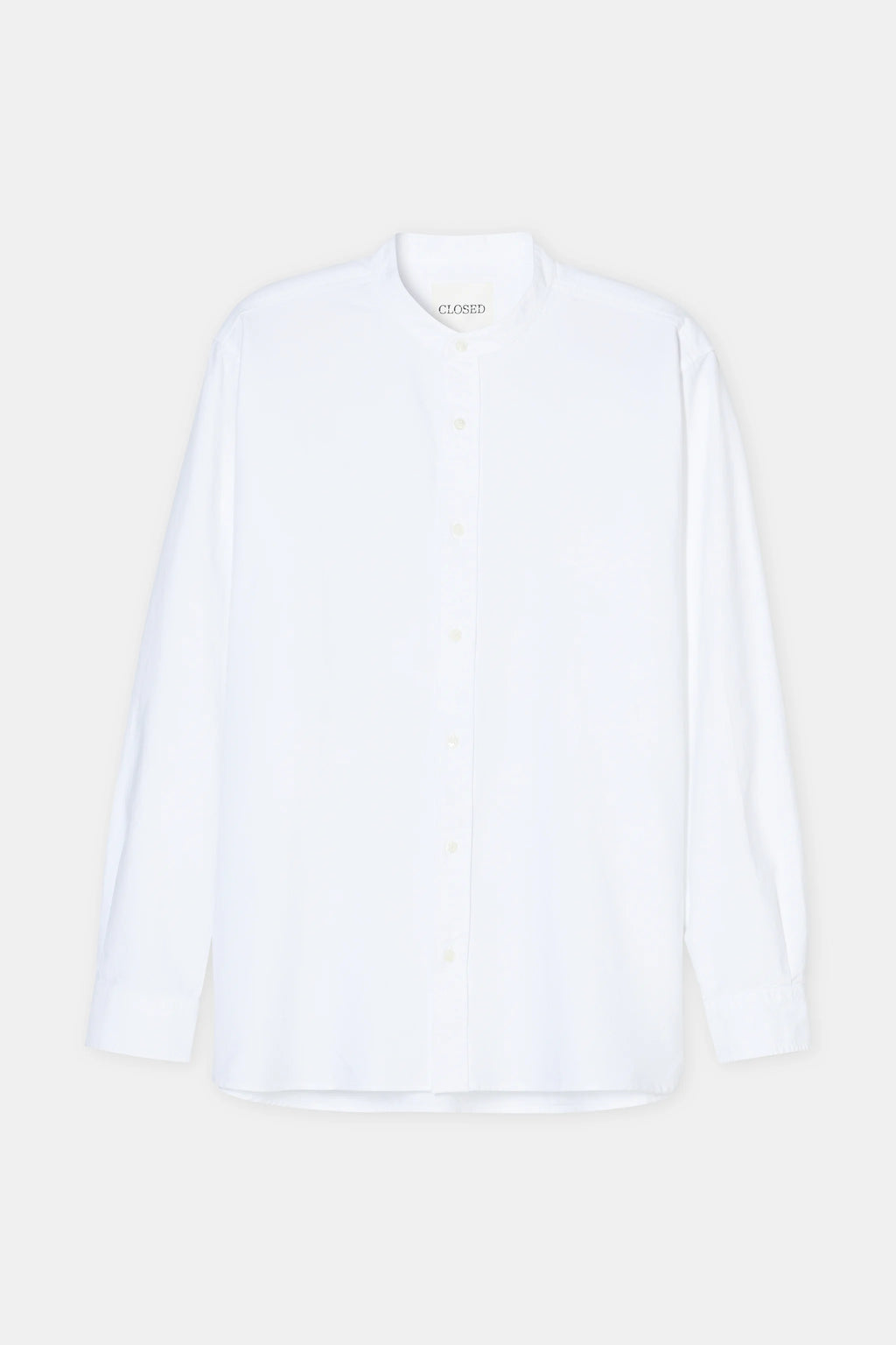 Closed Collarless Shirt - White