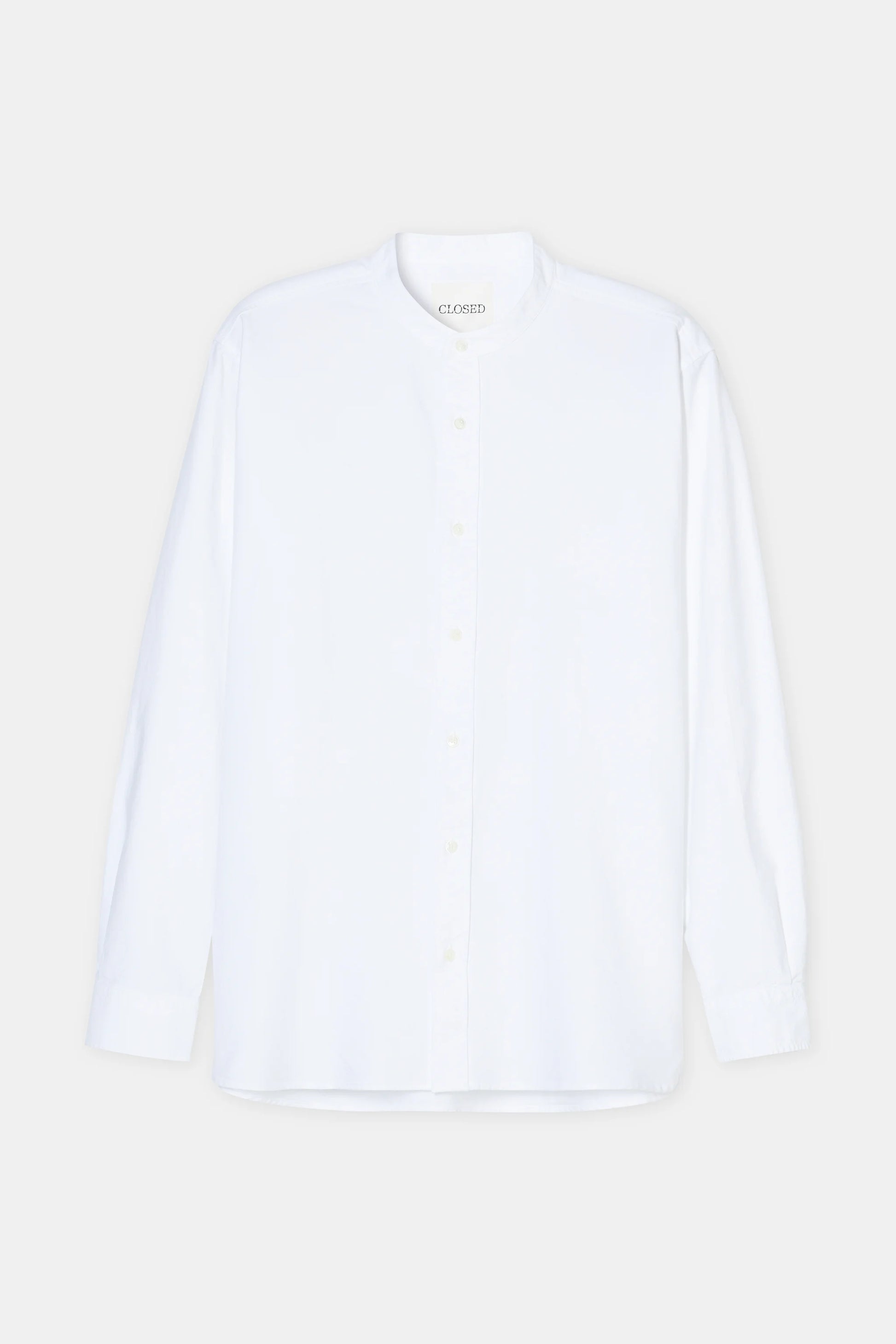 Closed Collarless Shirt - White