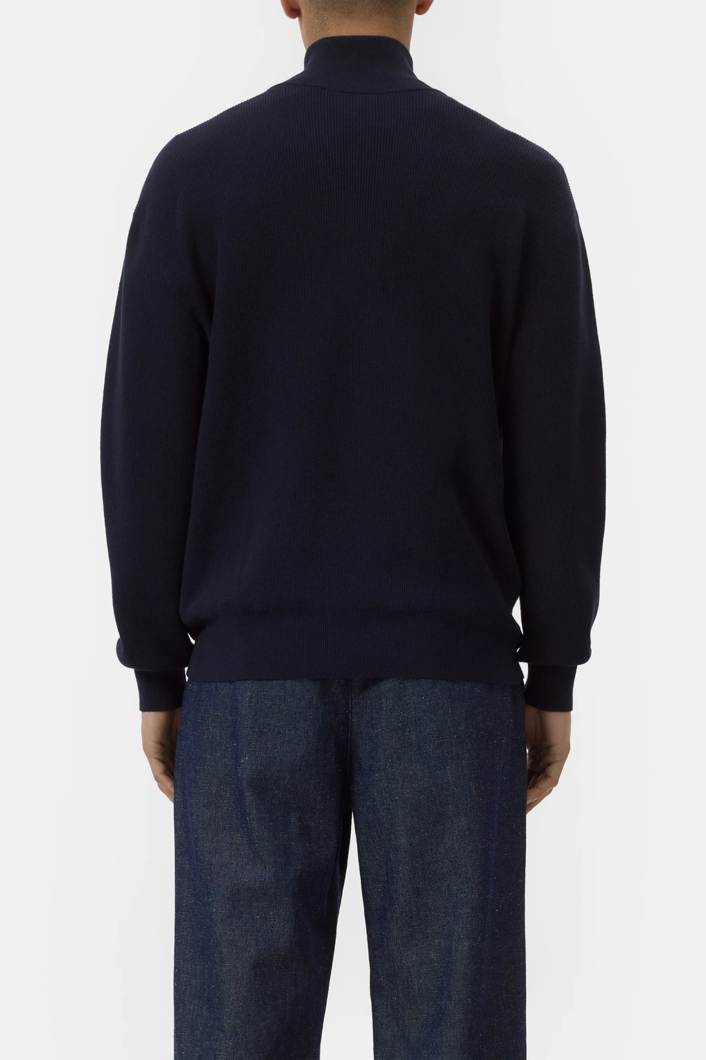 Closed Half-Zip Cotton-Blend Jumper - Dark Night