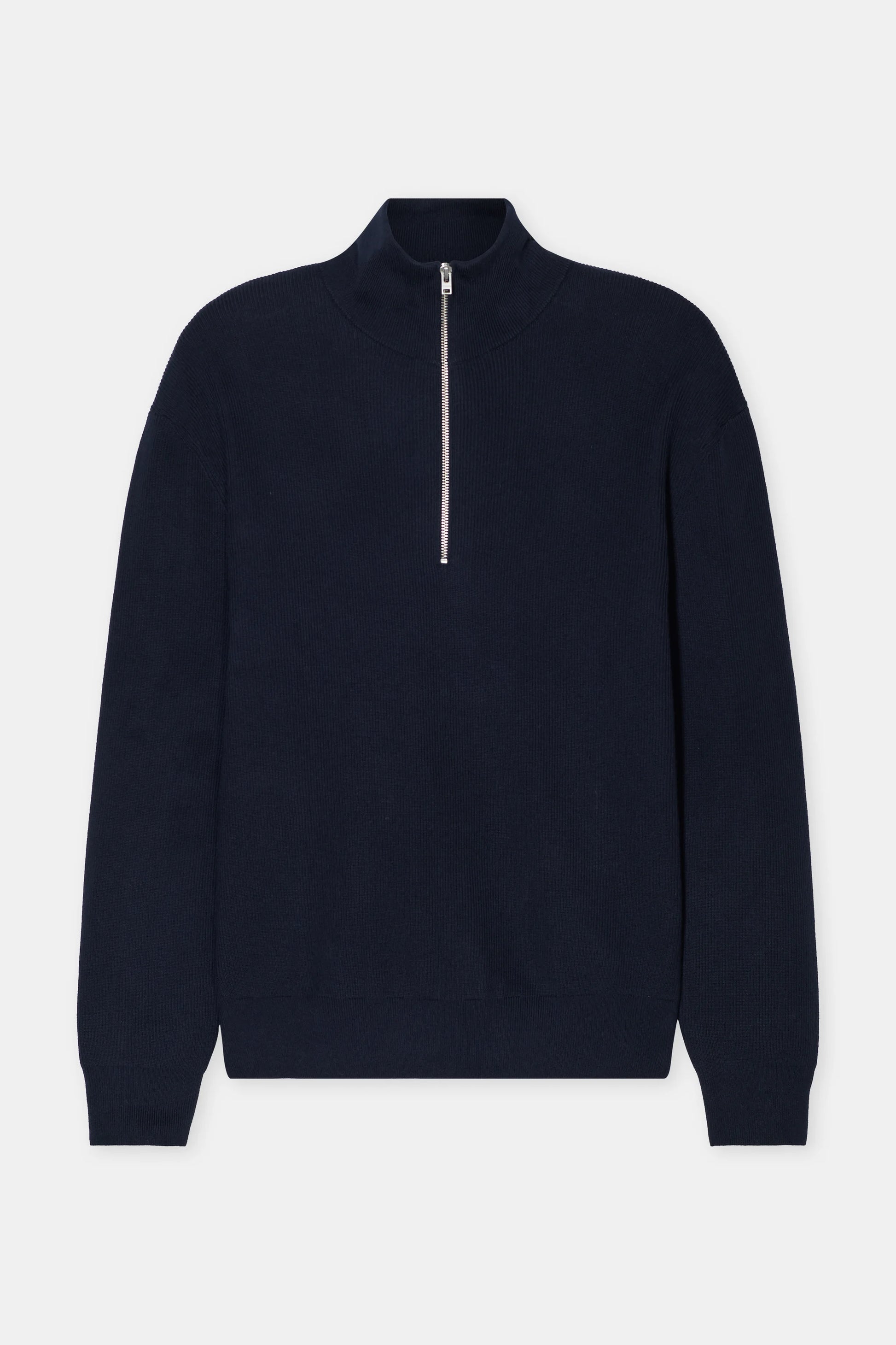 Closed Half-Zip Cotton-Blend Jumper - Dark Night