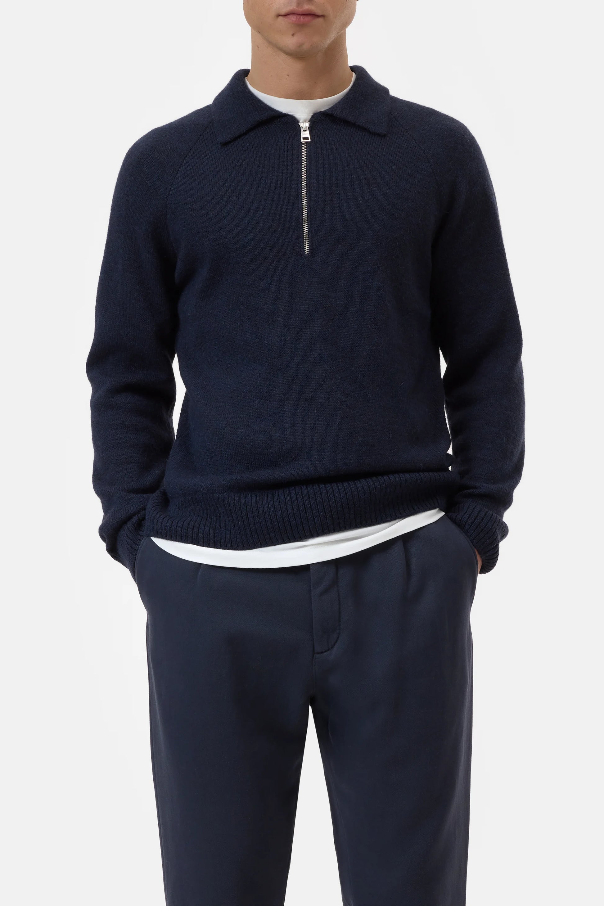 Closed Polo Sweater Zip Sweater - Dark Night