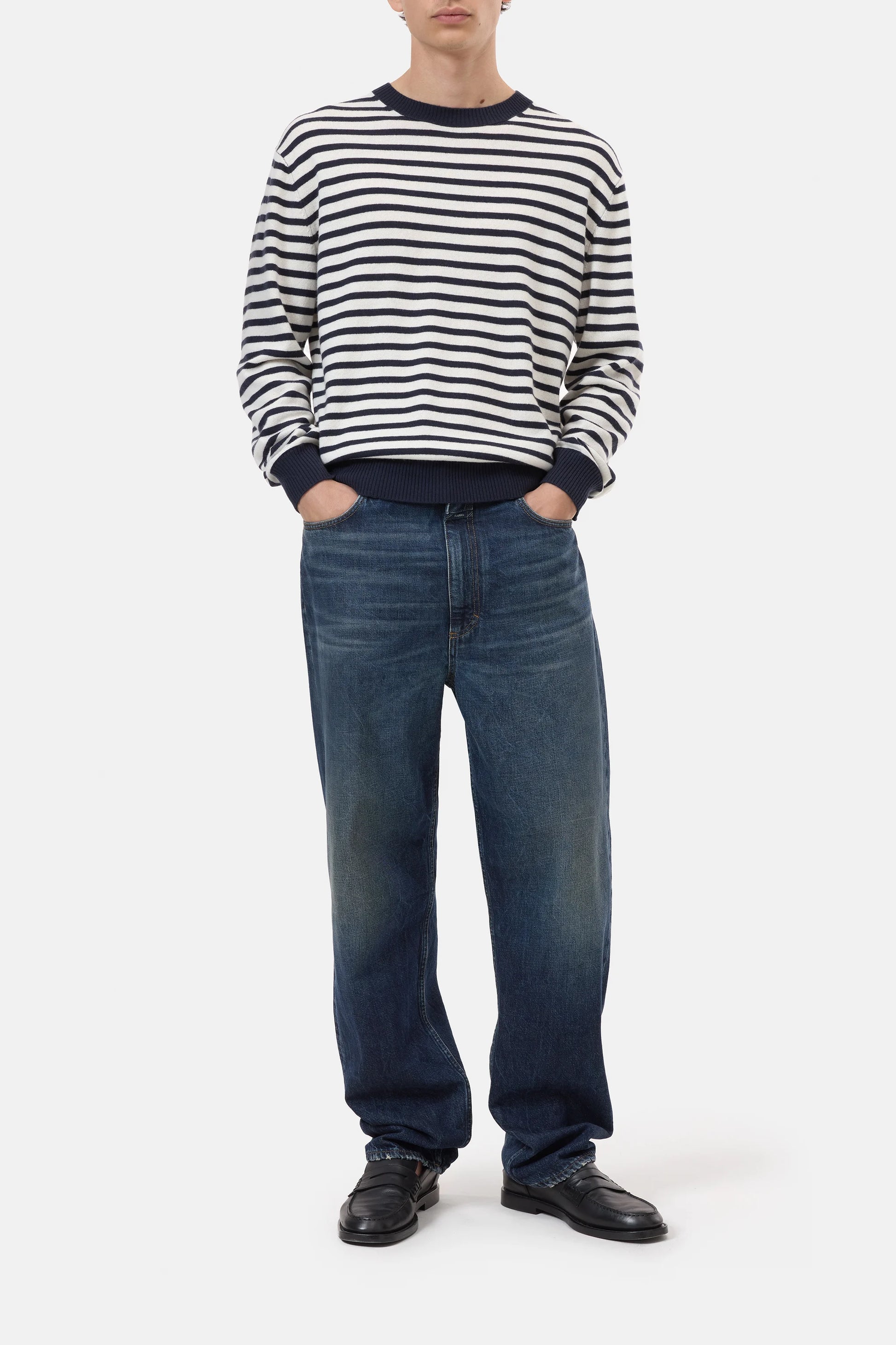 Closed Cashmere Crewneck - Dark Night Stripe