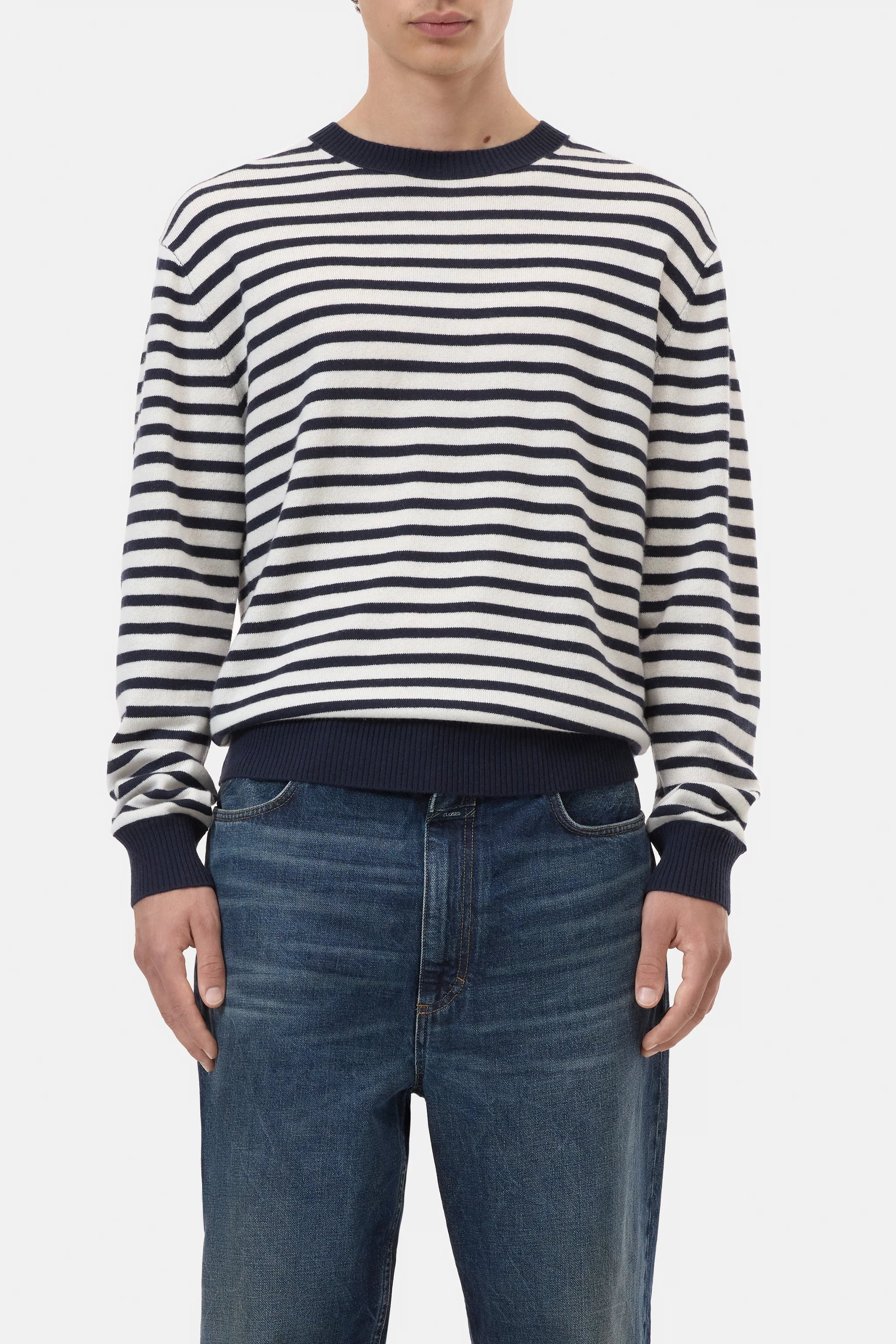 Closed Cashmere Crewneck - Dark Night Stripe
