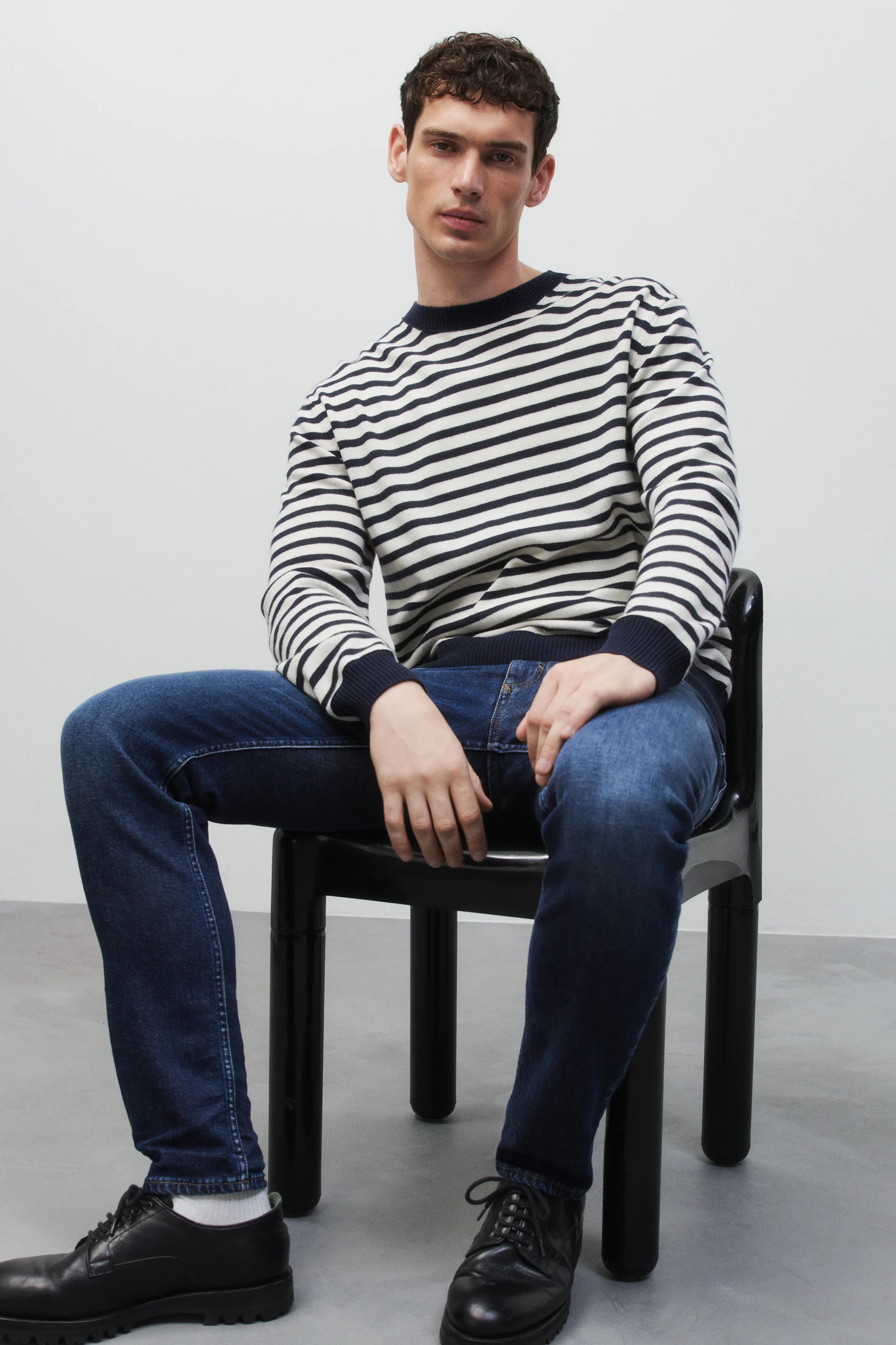 Closed Cashmere Crewneck - Dark Night Stripe