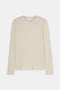 Closed Crew Neck Jumper Made of Linen Blend - Lime Beige