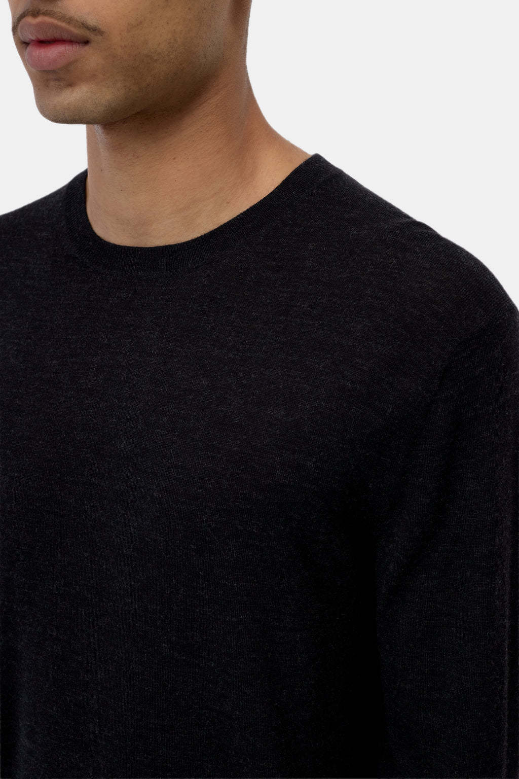 Closed Fine-Knit Crewneck Jumper - Black Melange