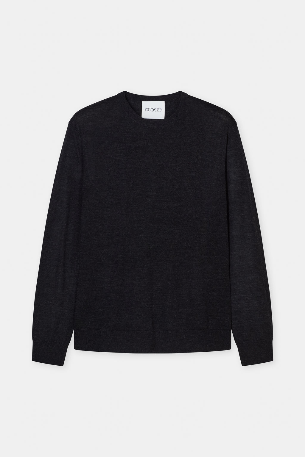 Closed Fine-Knit Crewneck Jumper - Black Melange