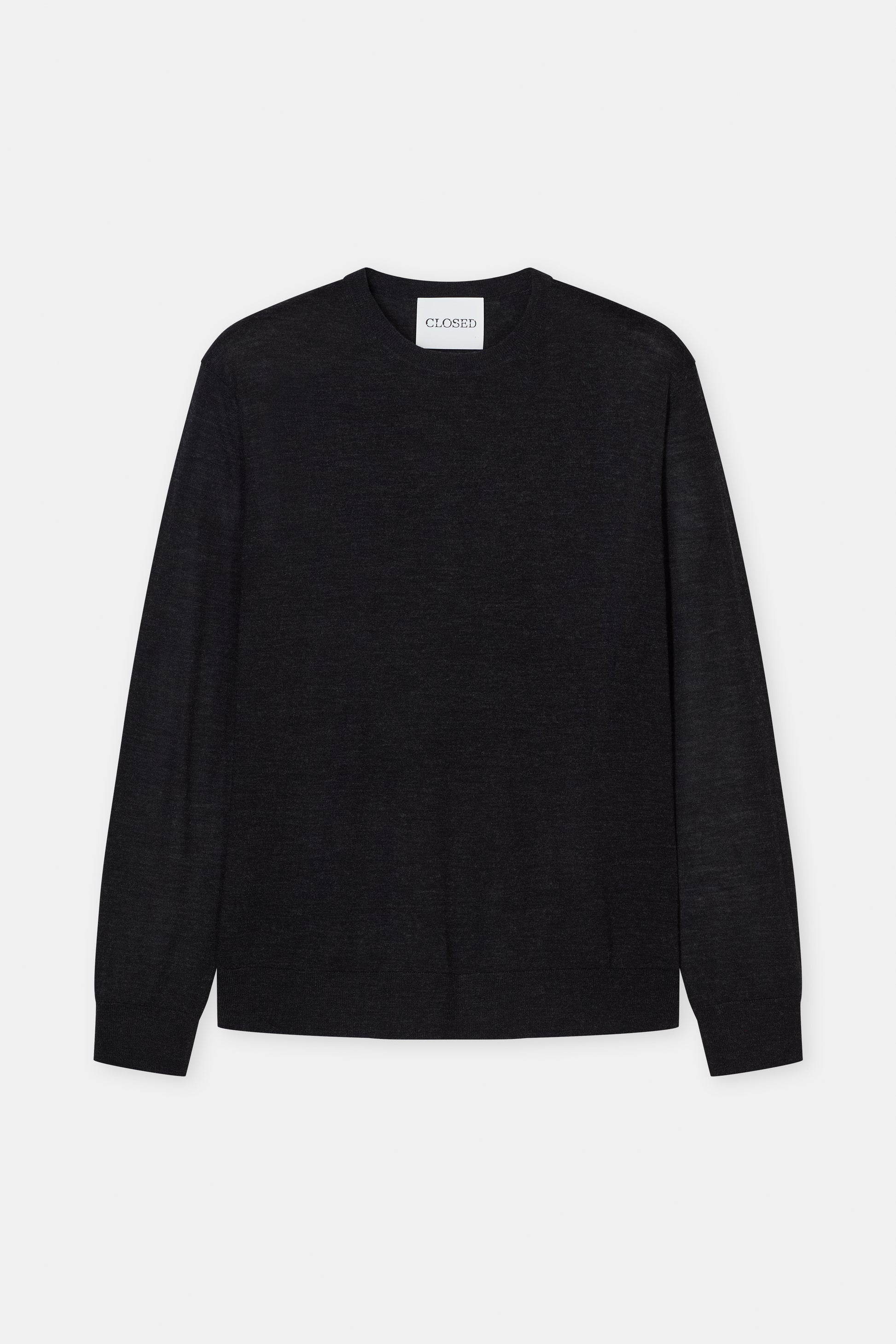 Closed Fine-Knit Crewneck Jumper - Black Melange