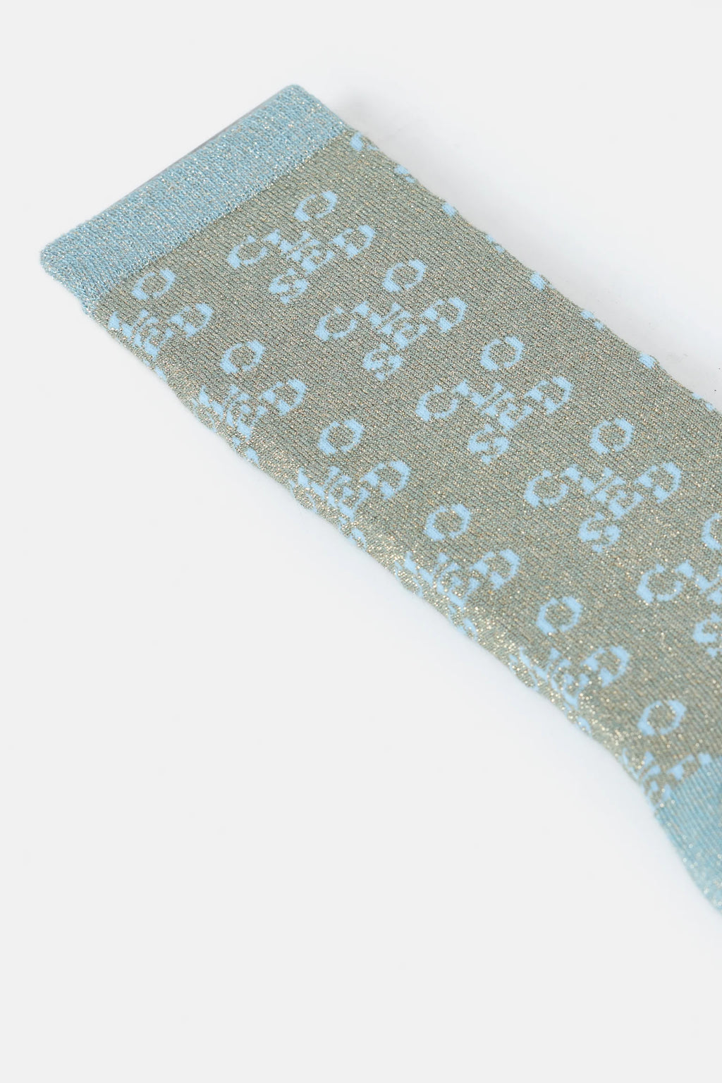 Closed Lurex-Socken mit Monogramm - Lichen Green