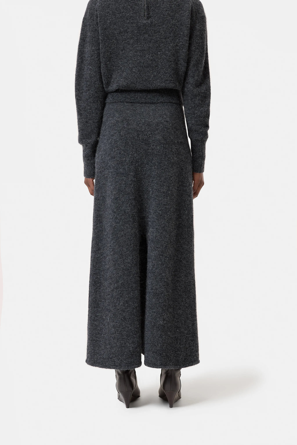 CLOSED Alpaca-Wool Blend Skirt - Dark Grey Melange