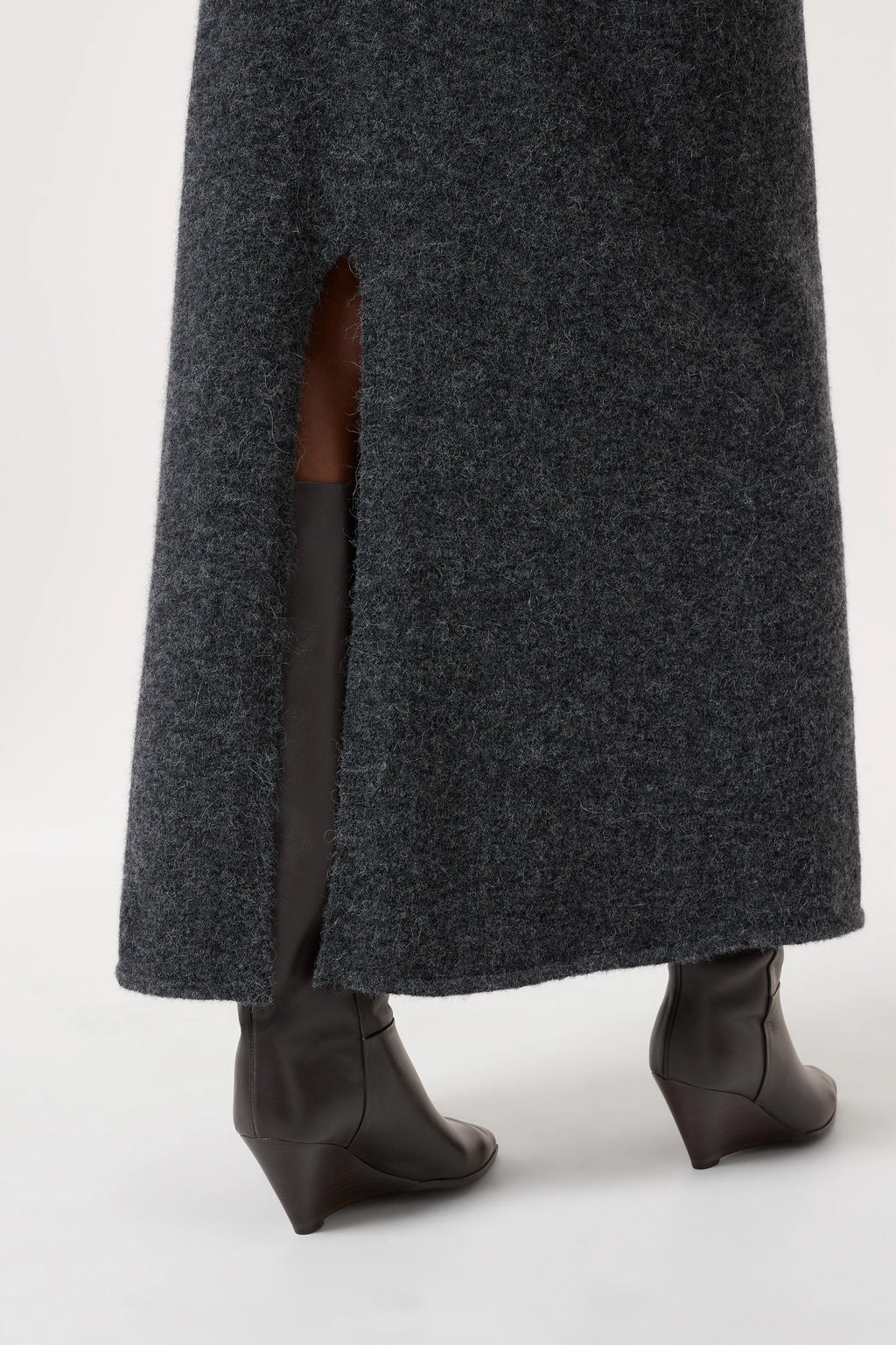 CLOSED Alpaca-Wool Blend Skirt - Dark Grey Melange