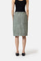 Closed Cotton Midi Skirt - Faded Green