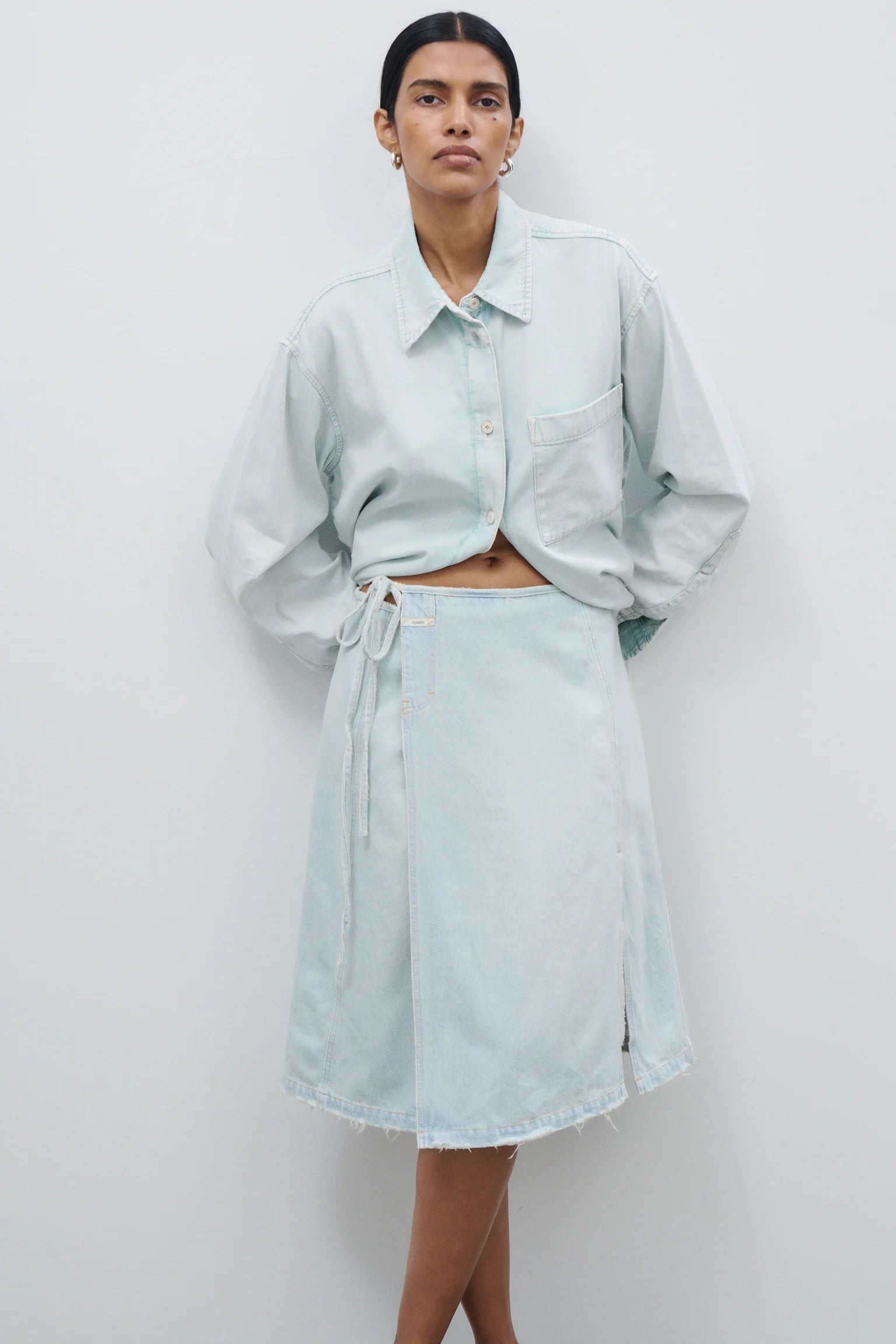 Closed Denim Wrap Skirt - Extreme Light