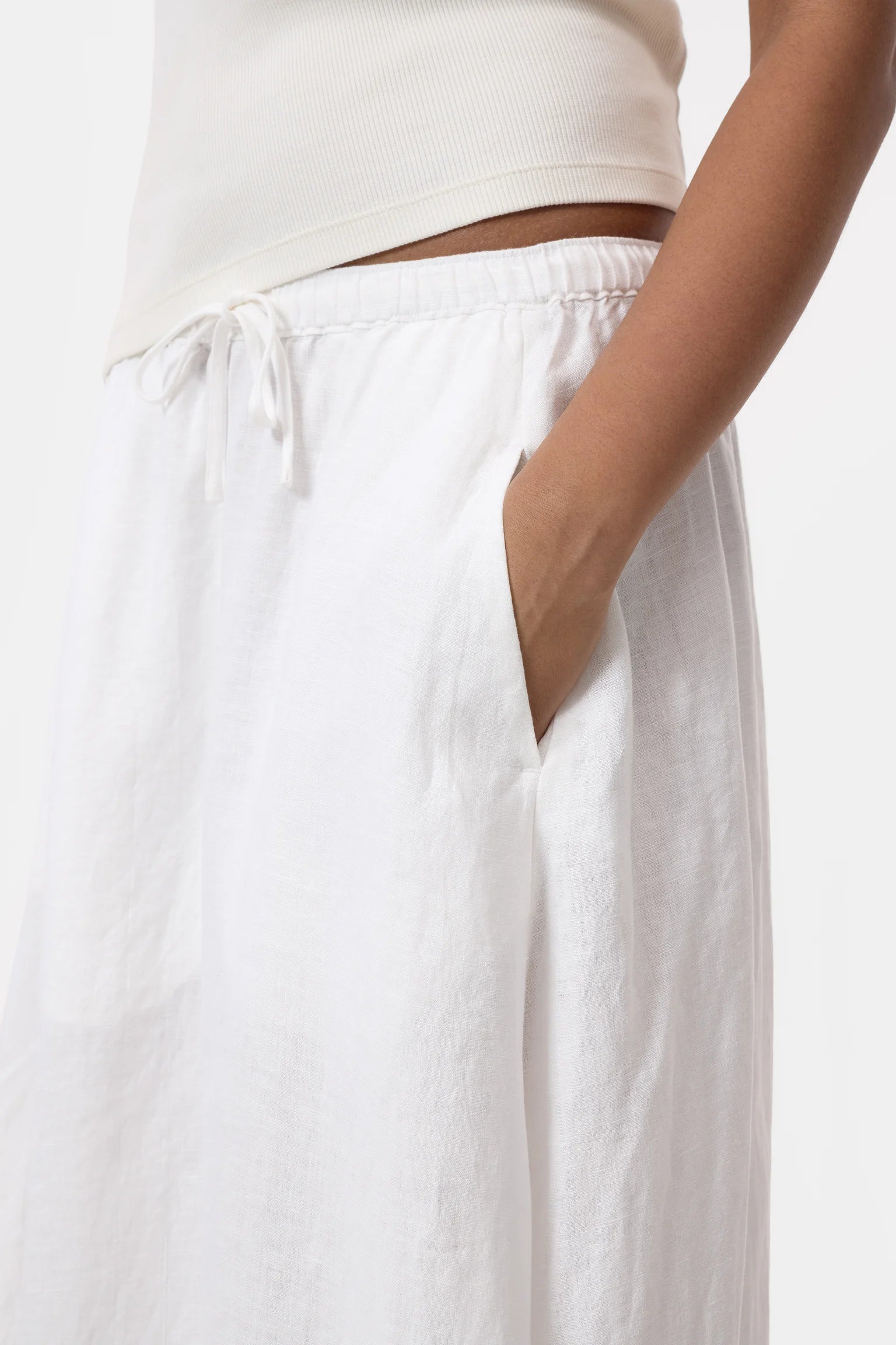 Closed Maxi Linen Skirt - White