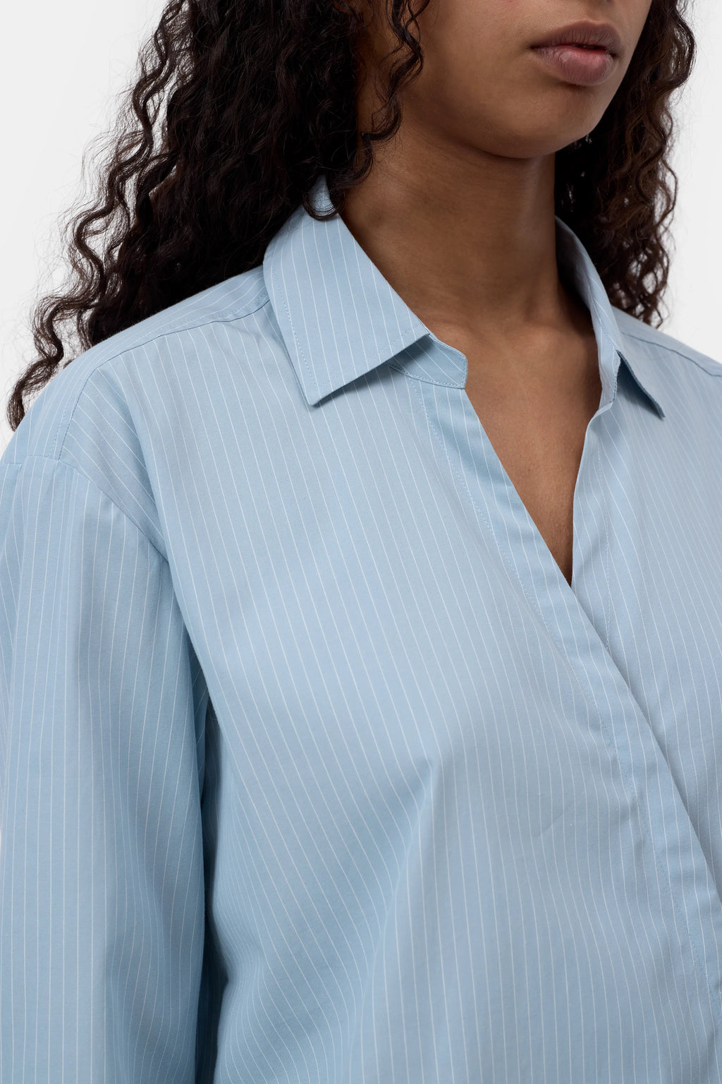 Closed Asymmetric Cotton Blouse - Breeze Blue