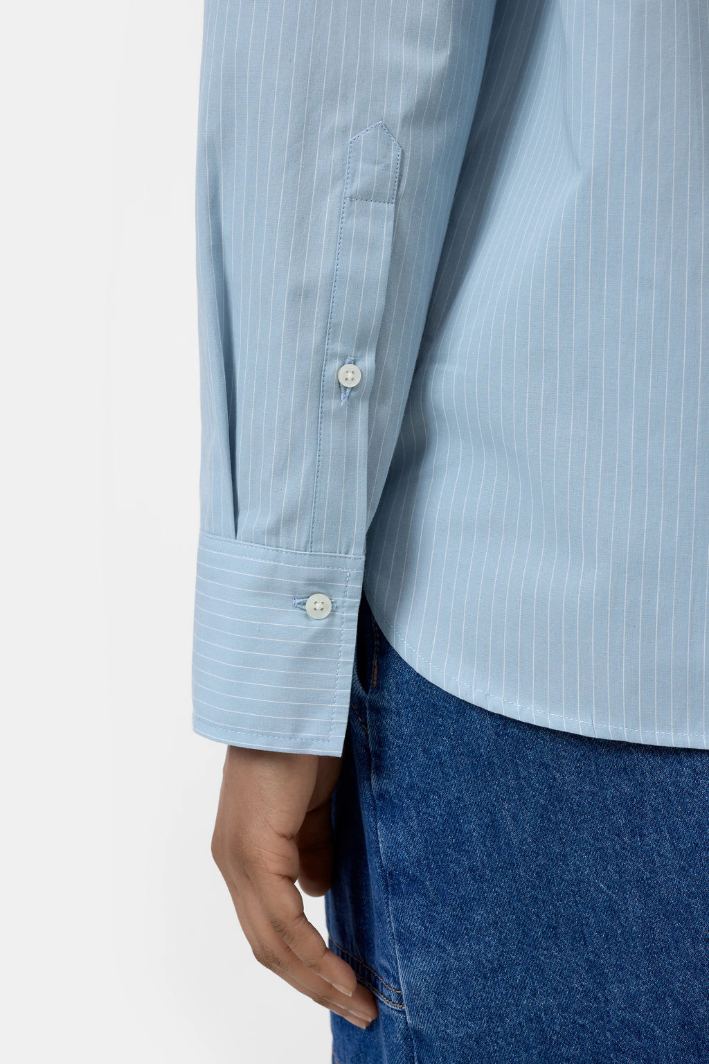 Closed Asymmetric Cotton Blouse - Breeze Blue