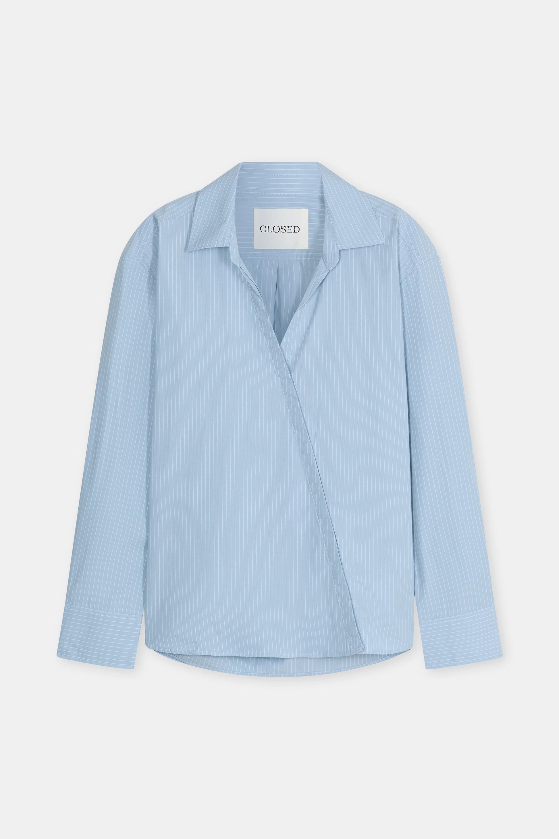 Closed Asymmetric Cotton Blouse - Breeze Blue