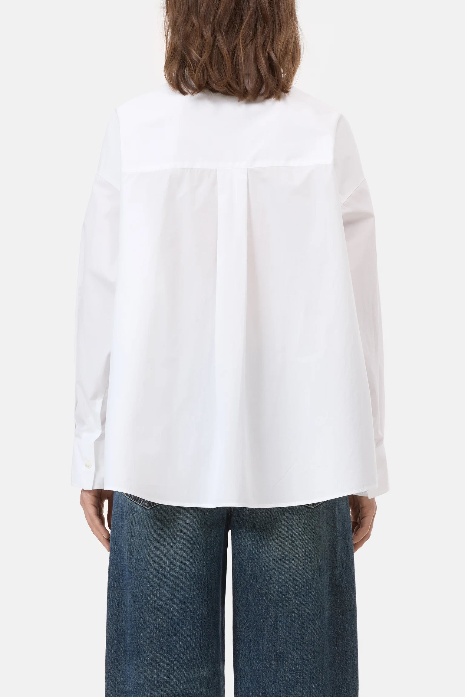 Closed Cape-Bluse aus Bio-Baumwolle - White