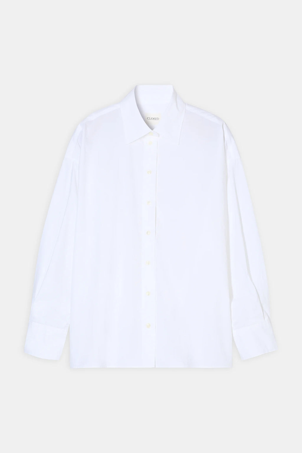 Closed Cape-Bluse aus Bio-Baumwolle - White