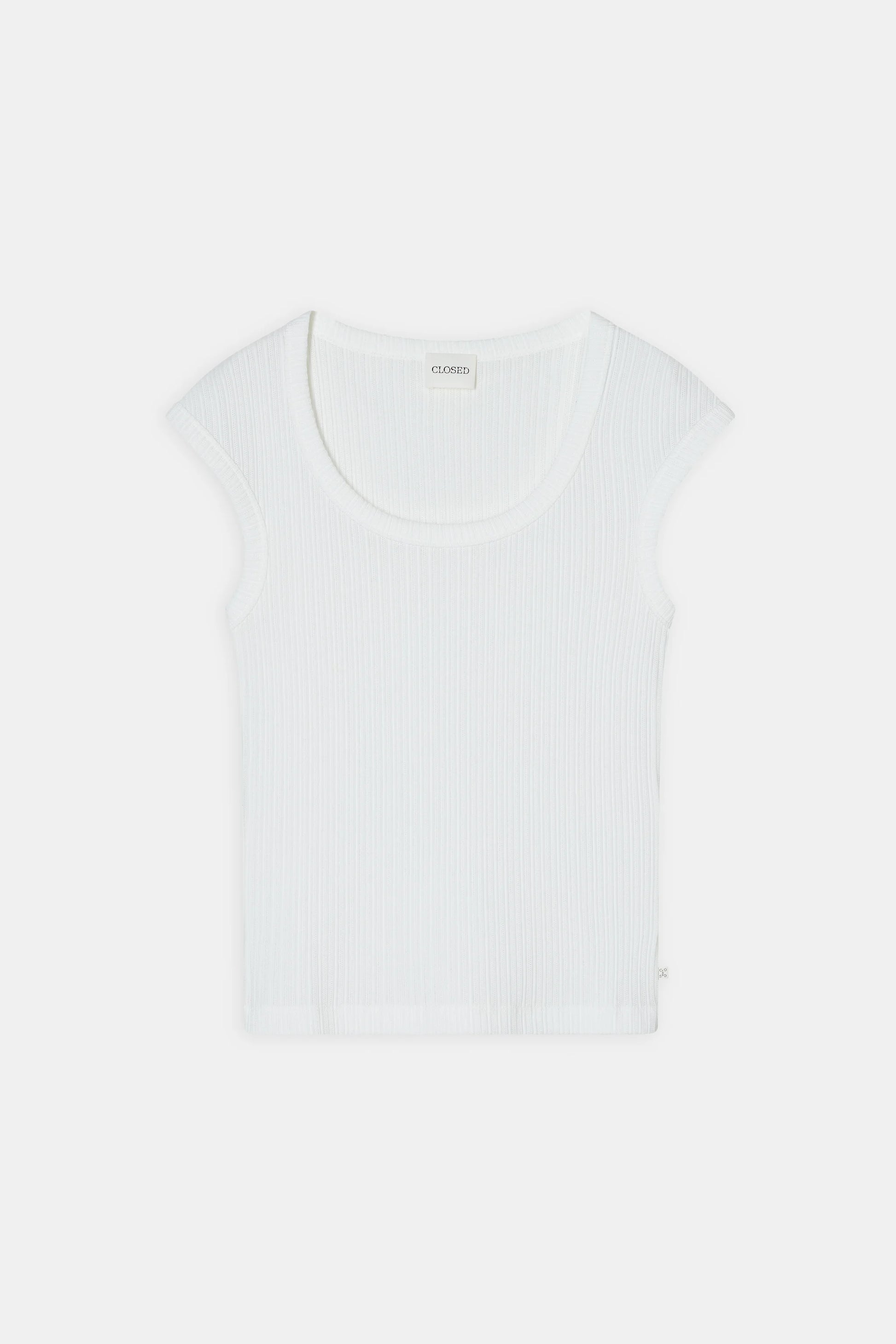 Closed Top Made of RIbbed Cotton - Ivory