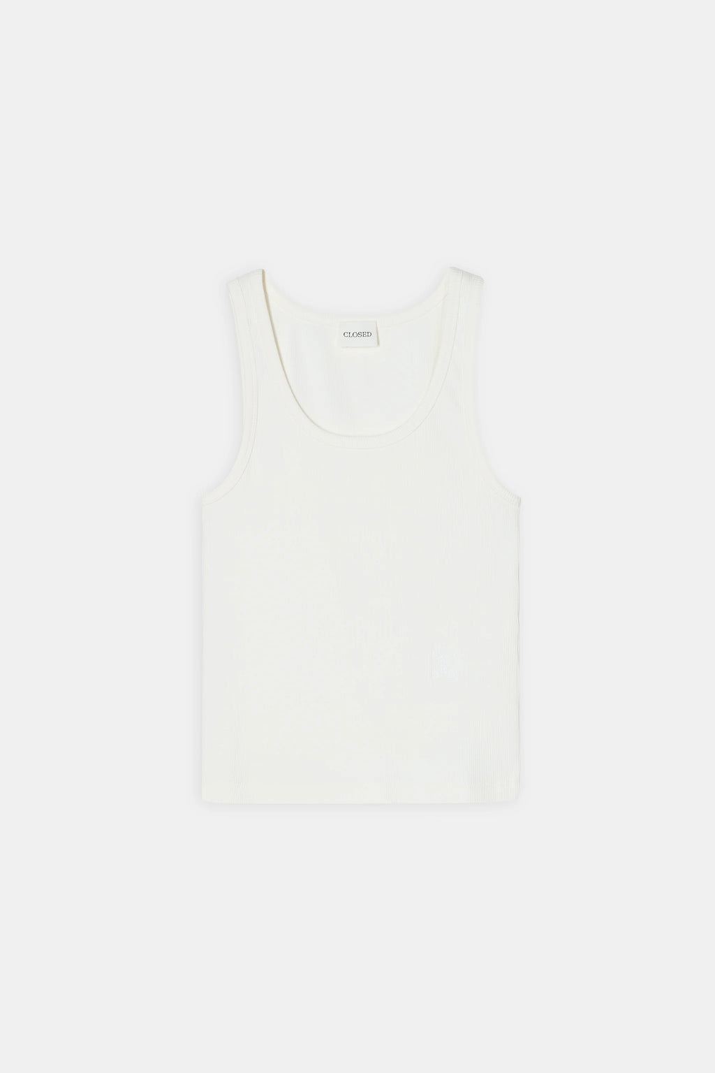 Closed Cotton Tank Top - White
