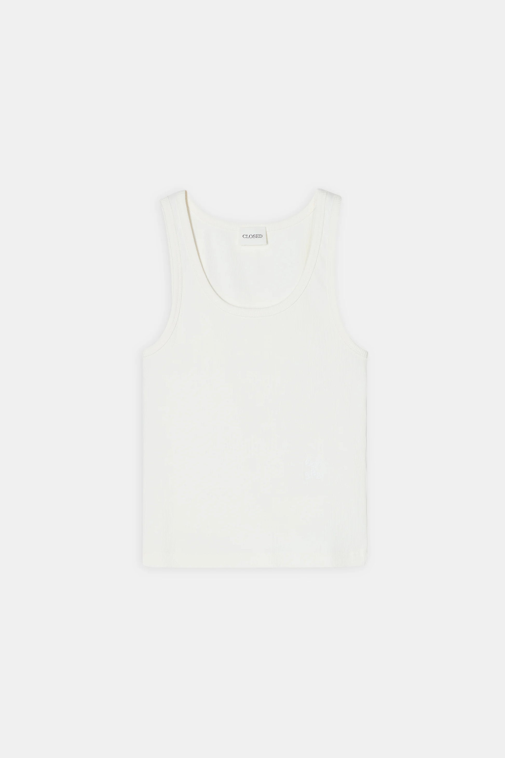 Closed Cotton Tank Top - White