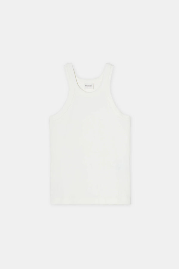 Closed Racer Tank - Ivory