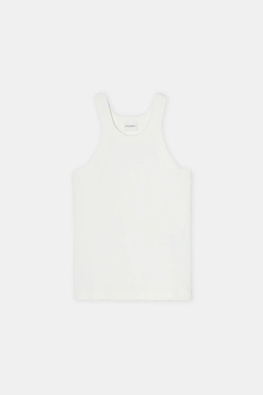 Closed Racer Tank - Ivory