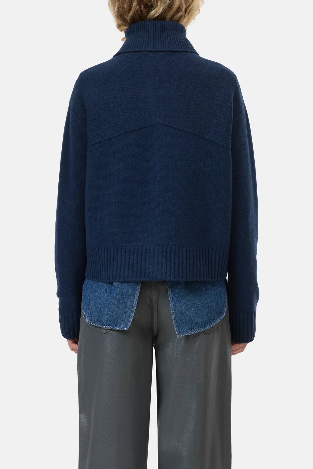 Closed Rollkragen Cardigan - Dark Night