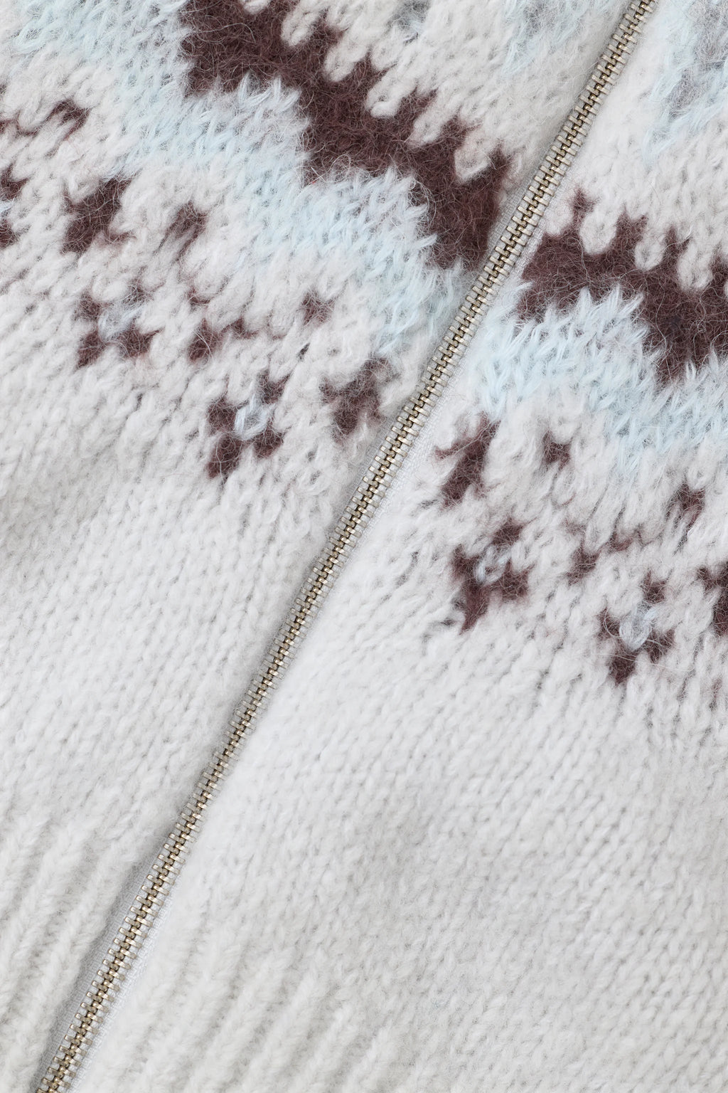 Closed Cropped Zip Cardigan - Cloud Cream