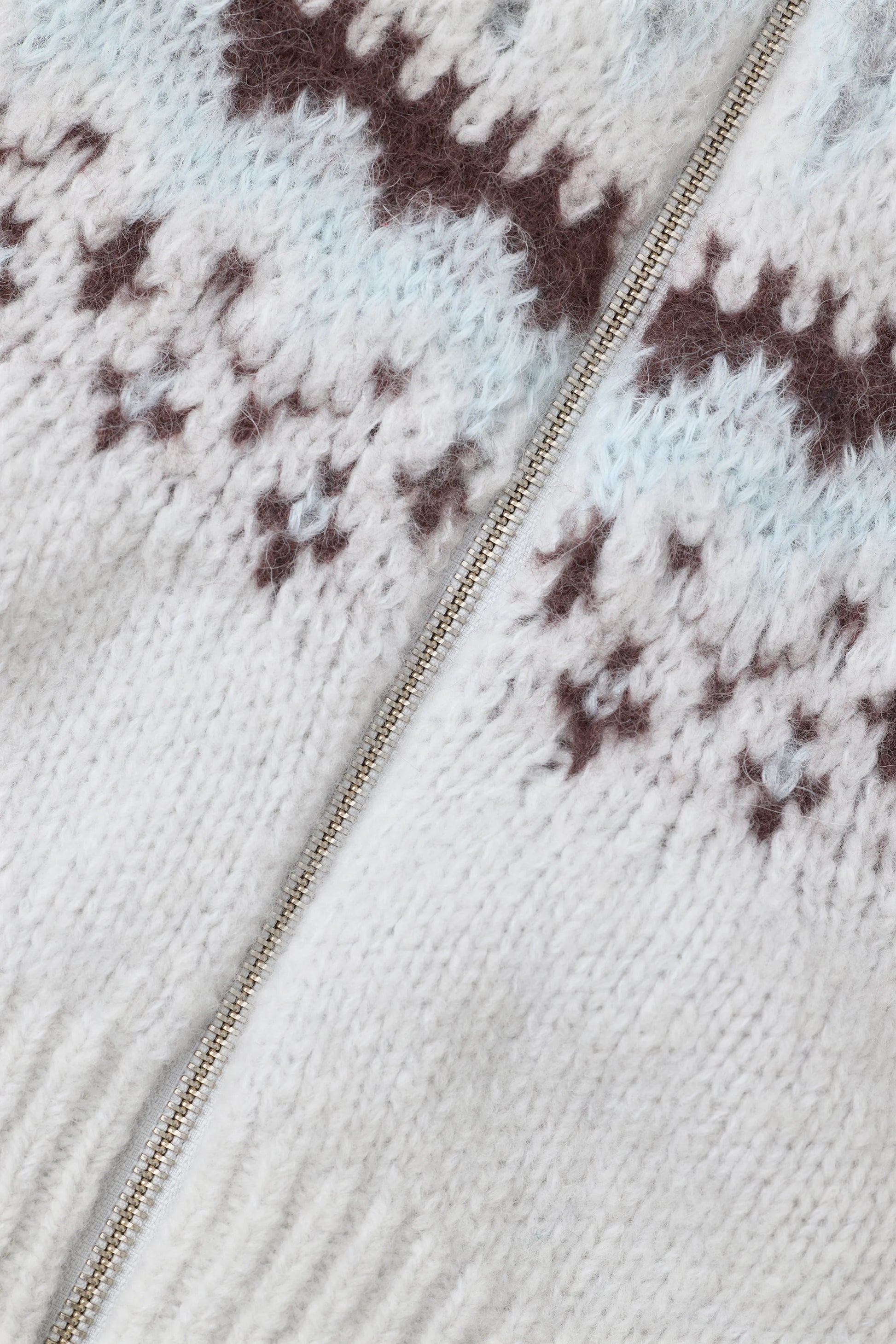 Closed Cropped Zip Cardigan - Cloud Cream