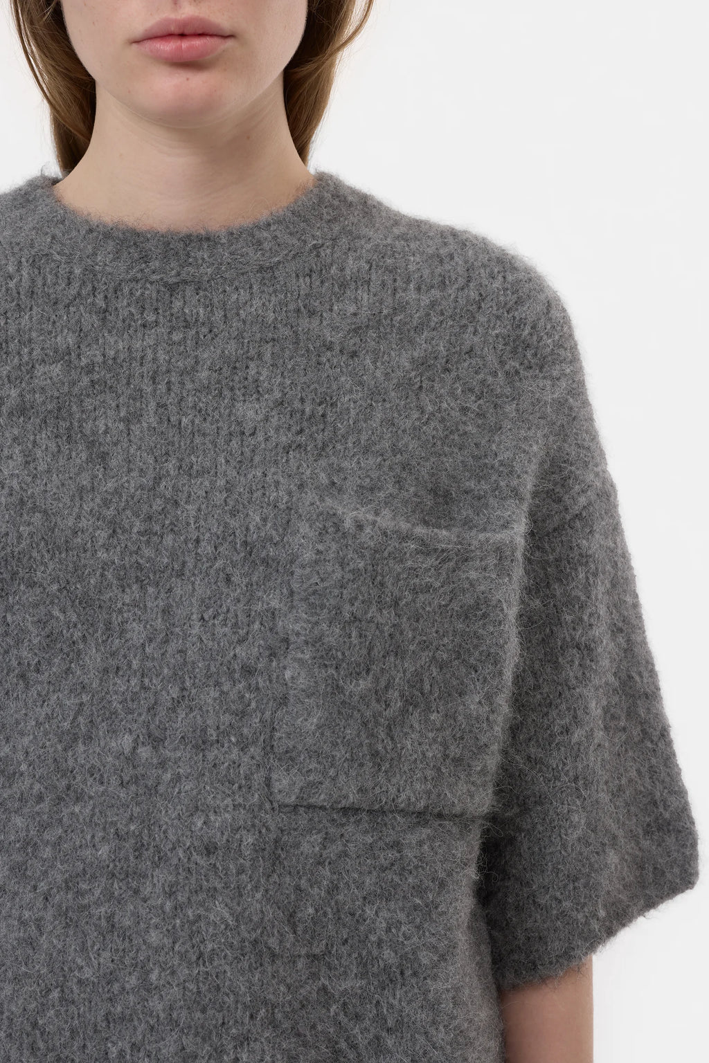 Closed Kurzarm-Pullover - Dark Grey Melange