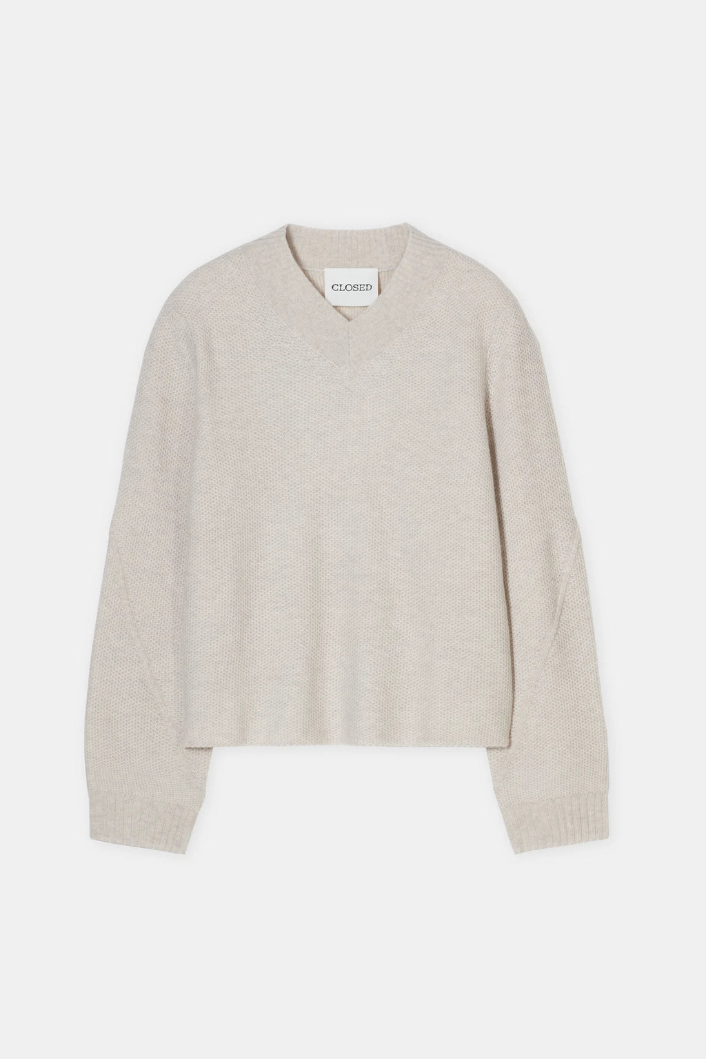 Closed Wool Jumper - Stone Beige