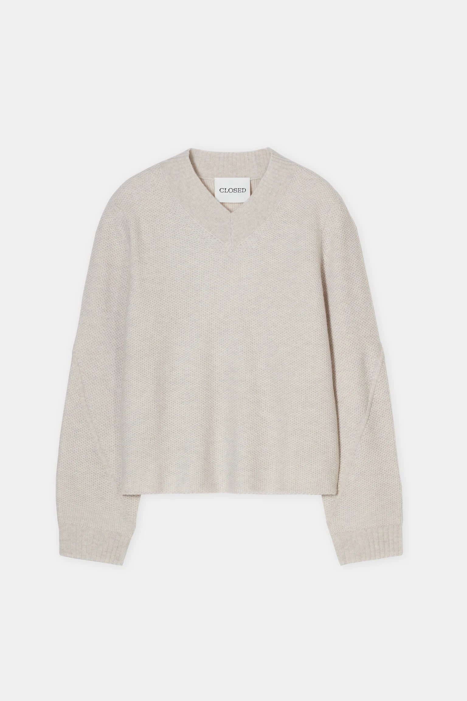 Closed Wool Jumper - Stone Beige