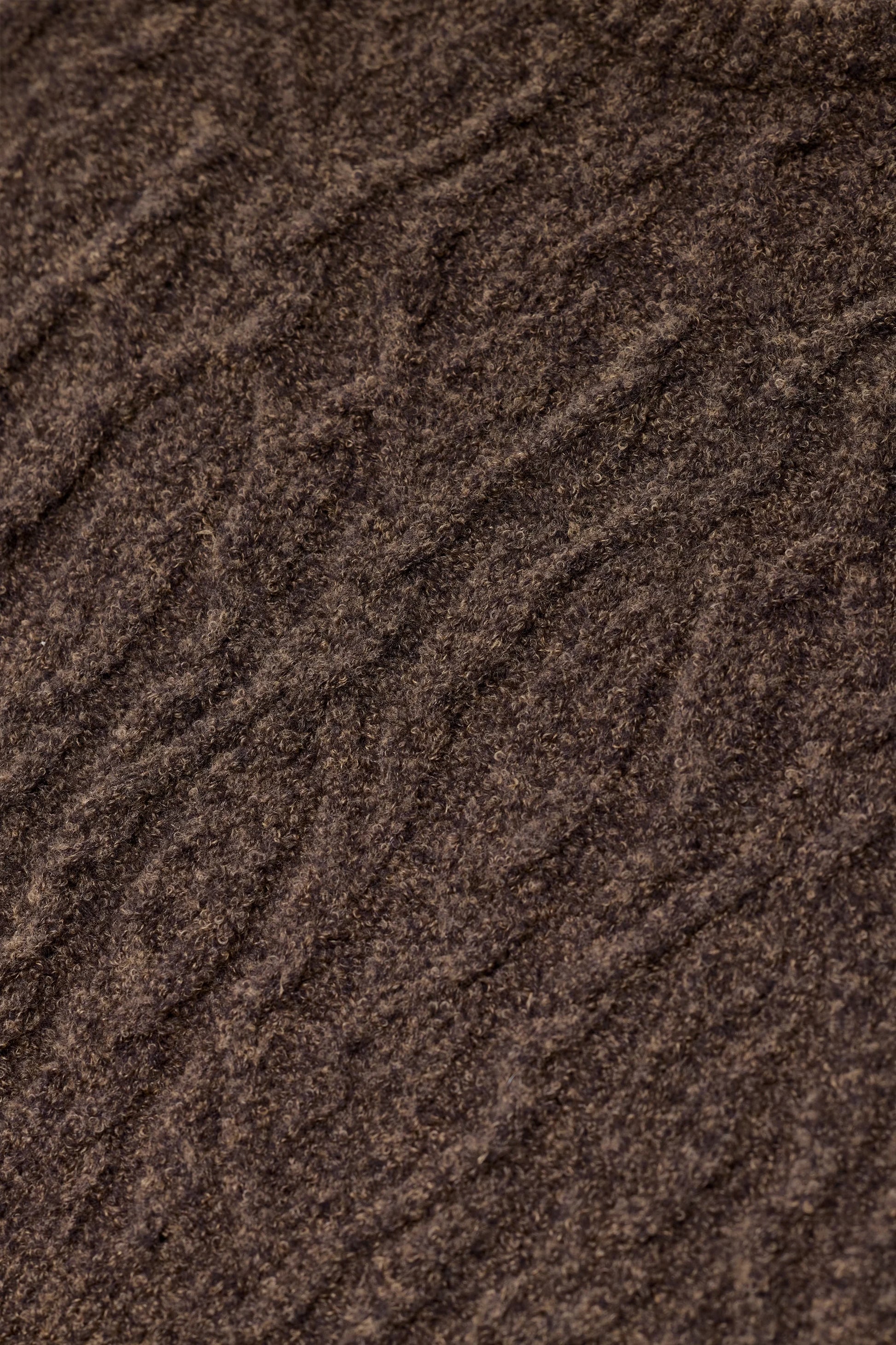 Closed Cable Knit Top - Mahagony Brown