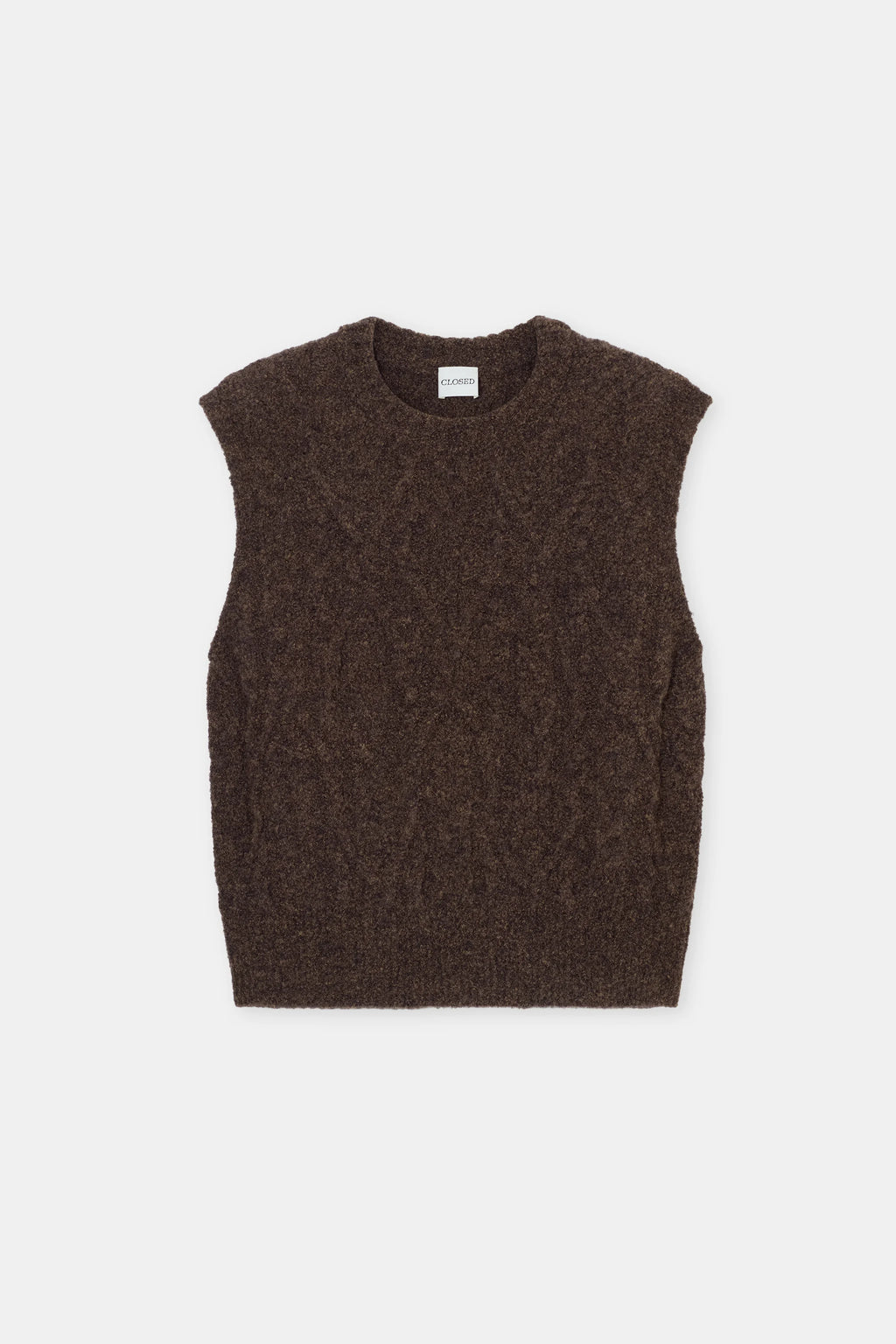 Closed Cable Knit Top - Mahagony Brown