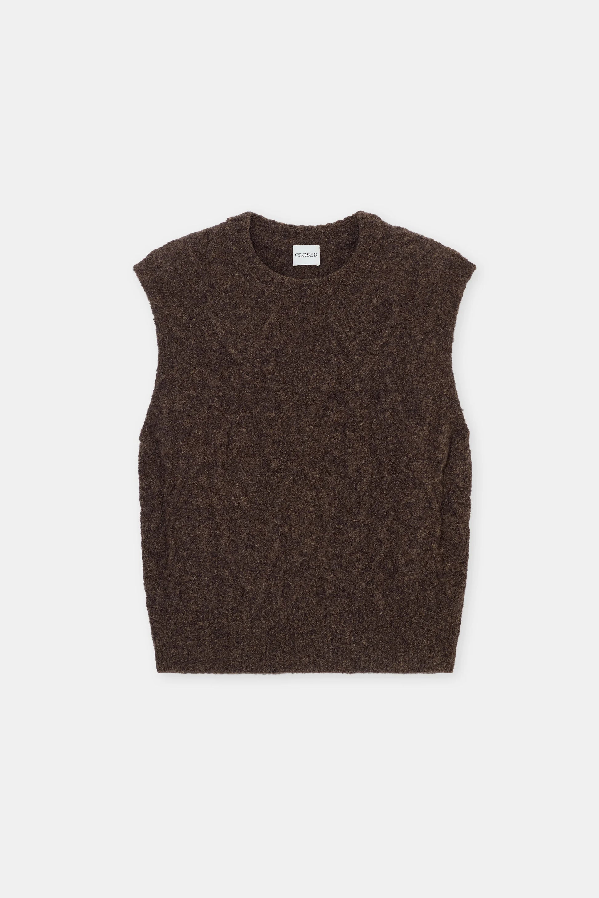 Closed Cable Knit Top - Mahagony Brown