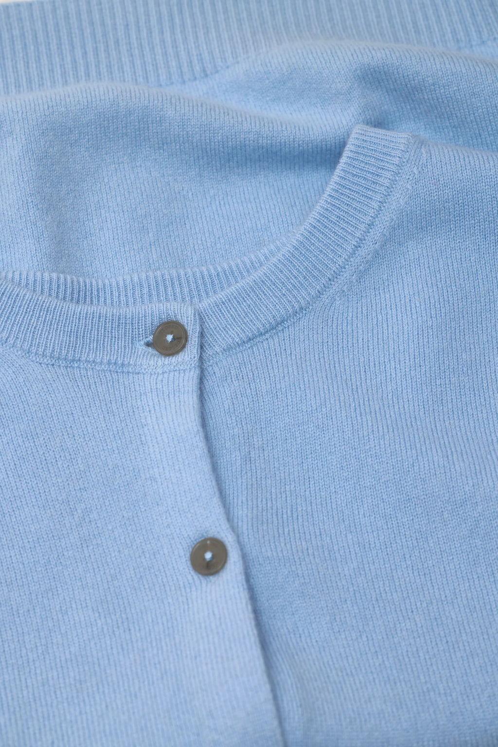 Closed Crew Neck Cardigan Long Sleeve - Powder Blue