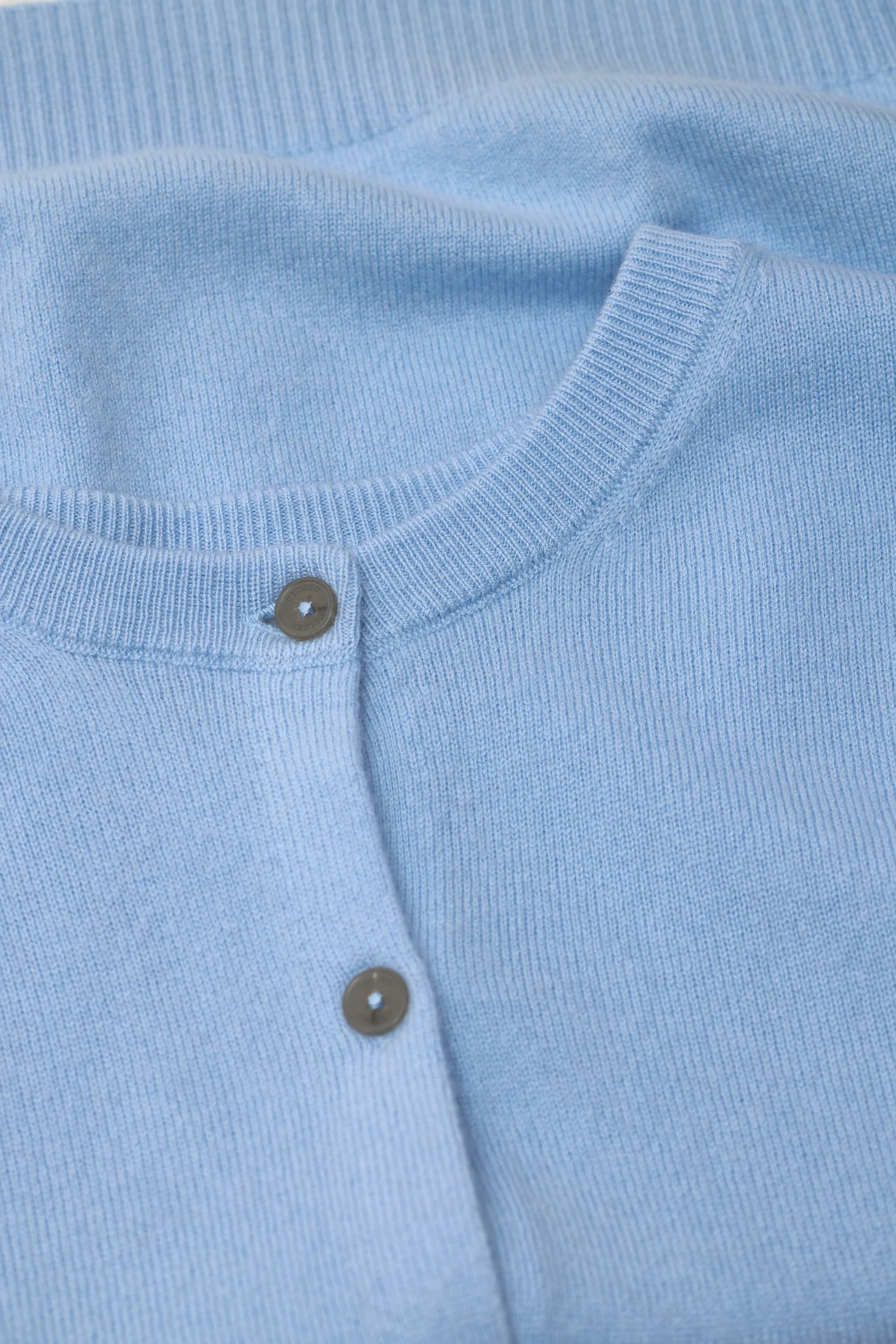 Closed Crew Neck Cardigan Long Sleeve - Powder Blue